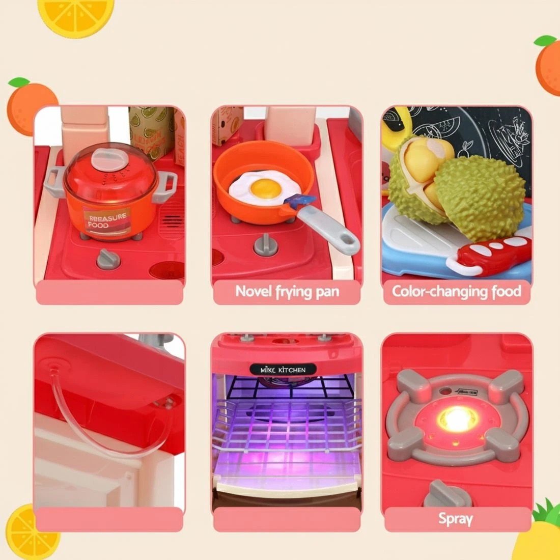 5 Keezi Kids Kitchen Pretend Play Set Cooking Sound Steam Light Function - Multi, 5 of 7