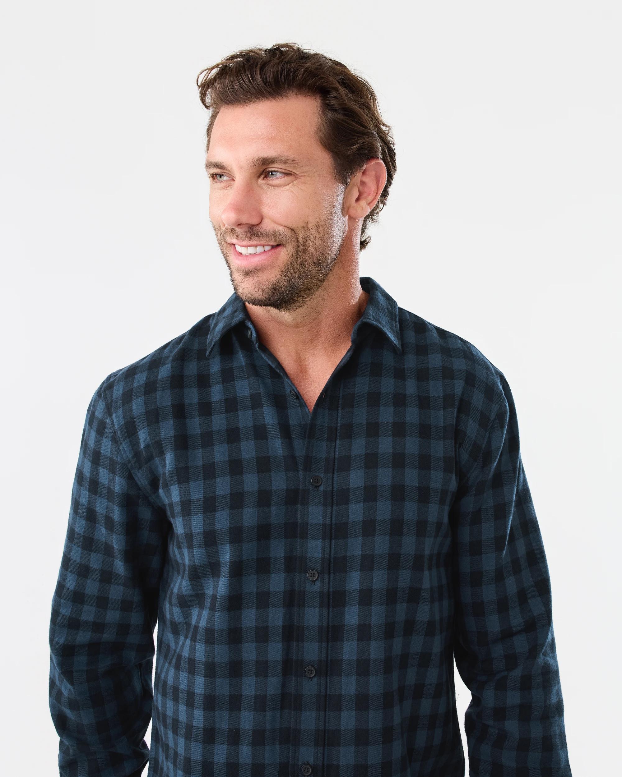 4 Long Sleeve Brushed Shirt Blu Check, 4 of 6