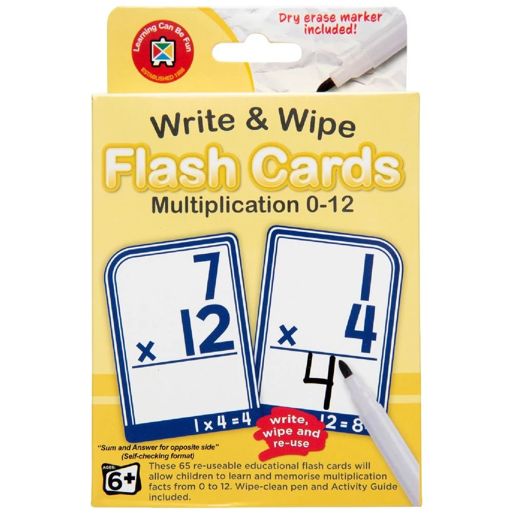 1 Learning Can Be Fun Write & Wipe Multiplication Flashcards, 1 of 2