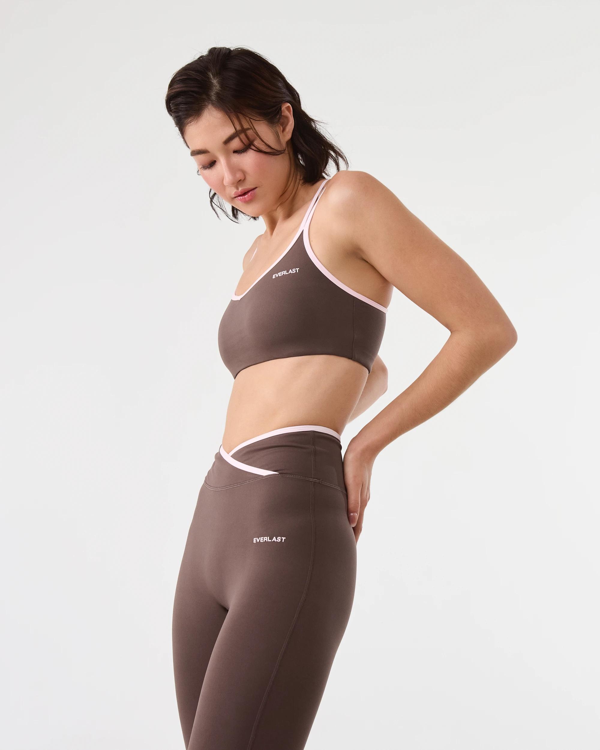 7 Everlast Womens Cross Front Leggings Choc, 7 of 7