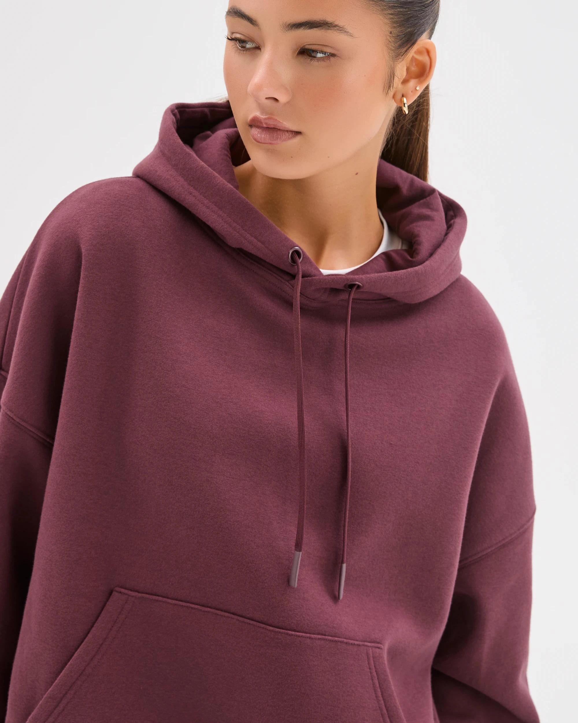 6 Lily Loves Australian Cotton Blend Hoodie BURGUNDY, 6 of 7