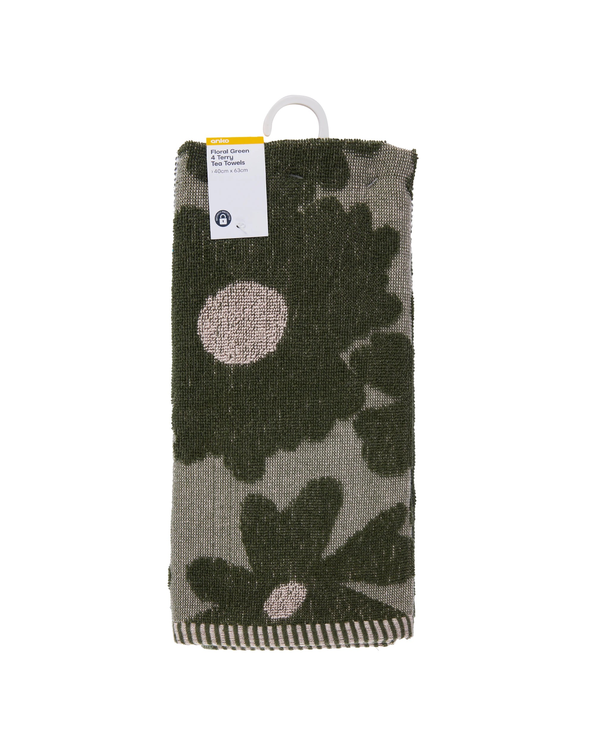 7 4 Pack Green Floral Terry Tea Towels, 7 of 7