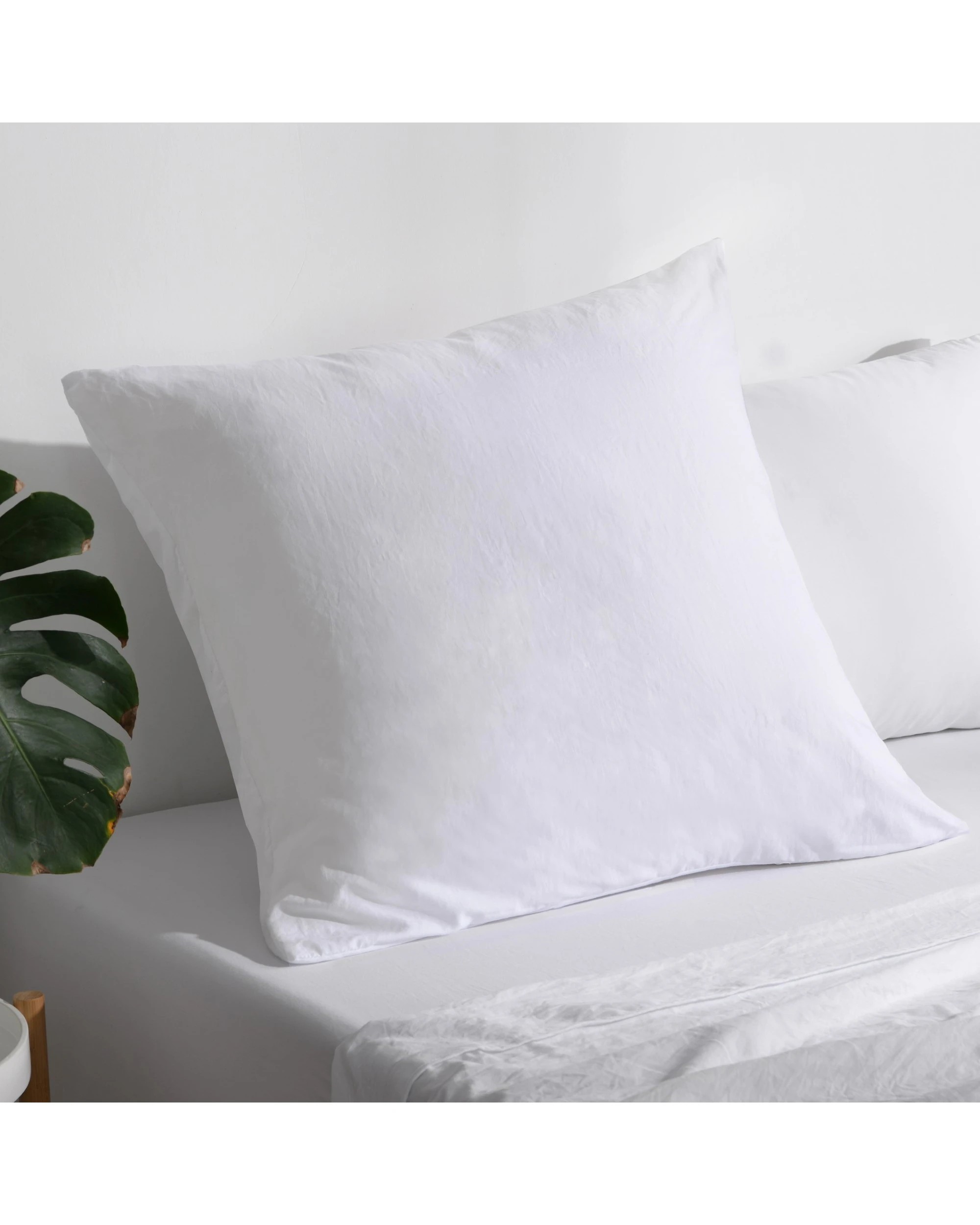 2 Dreamaker Superfine Washed Microfibre European Pillowcase - White, 2 of 4