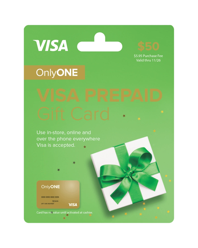Only One VISA $50 Prepaid Gift 