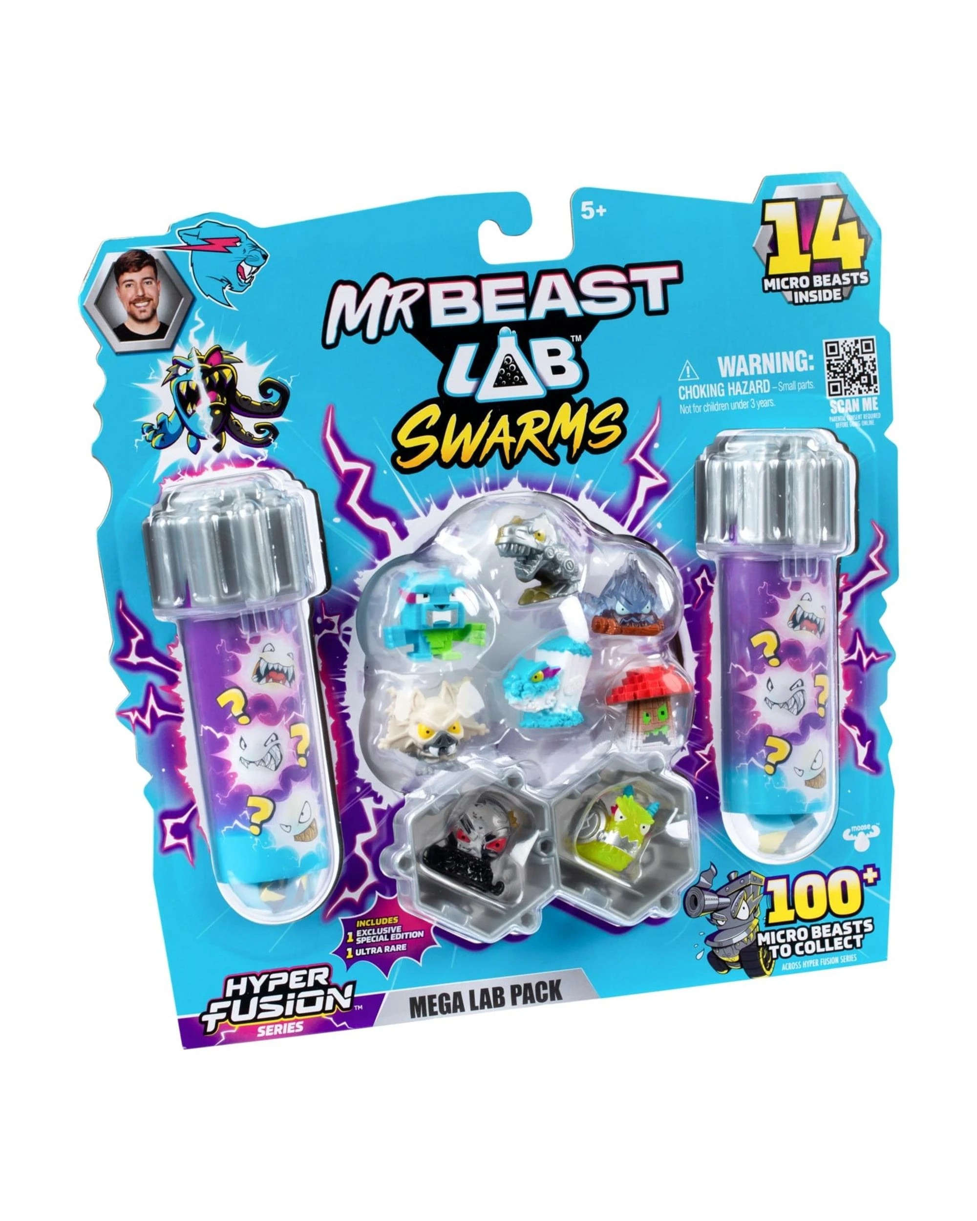 4 Mr Beast Lab Swarms Hyper Fusion Series Mega Lab 14 Figure Pack - Cybersaurus, 4 of 7