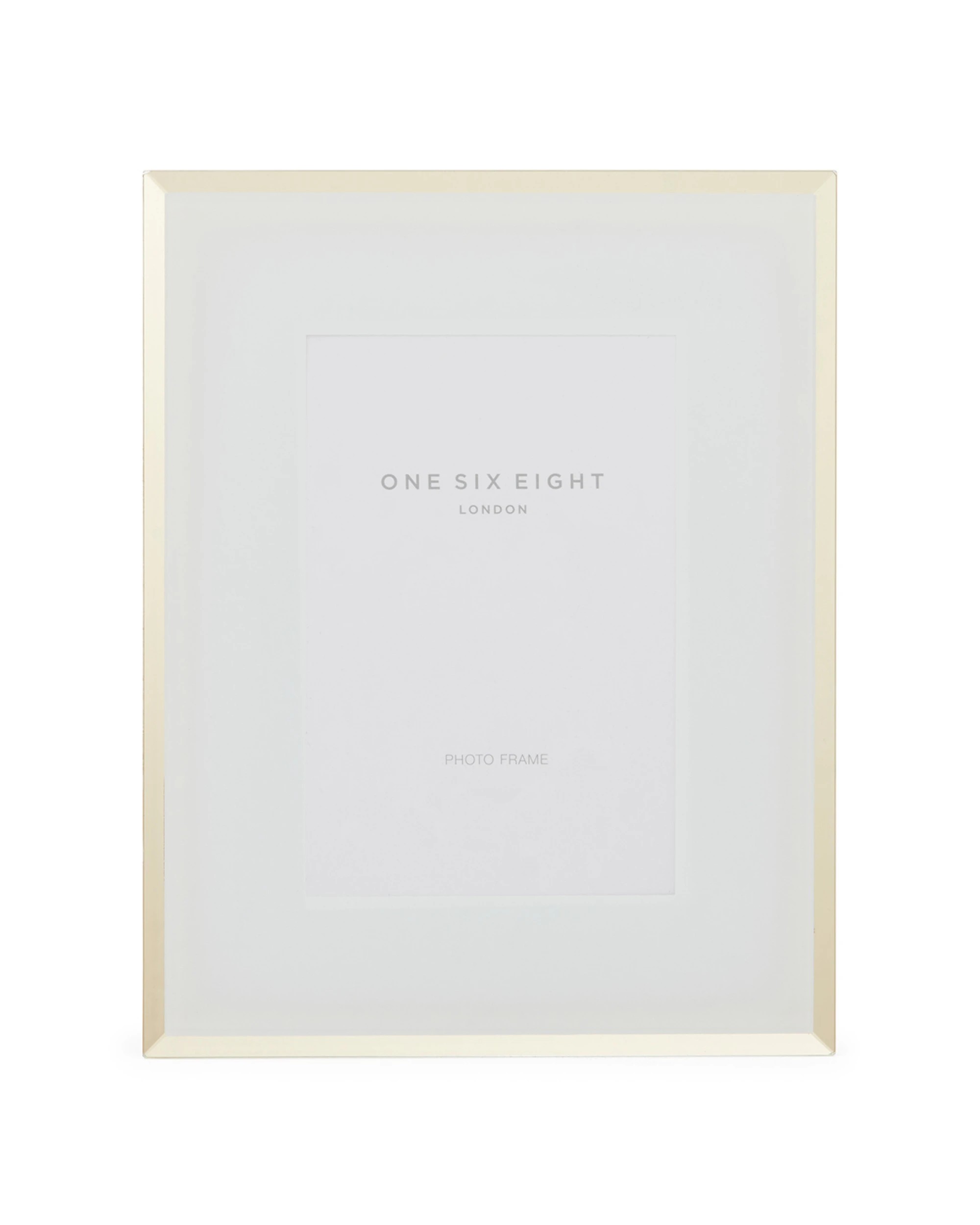 1 One Six Eight London Clara Glass Photo Frame - 6 x 4 - White / Gold - White, 1 of 2