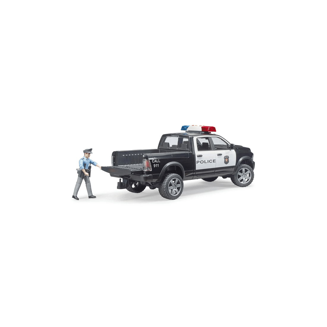 3 Bruder Police Truck Vehicle With Light Sound Policeman Figure Toy 4 Years Plus - Black, 3 of 4