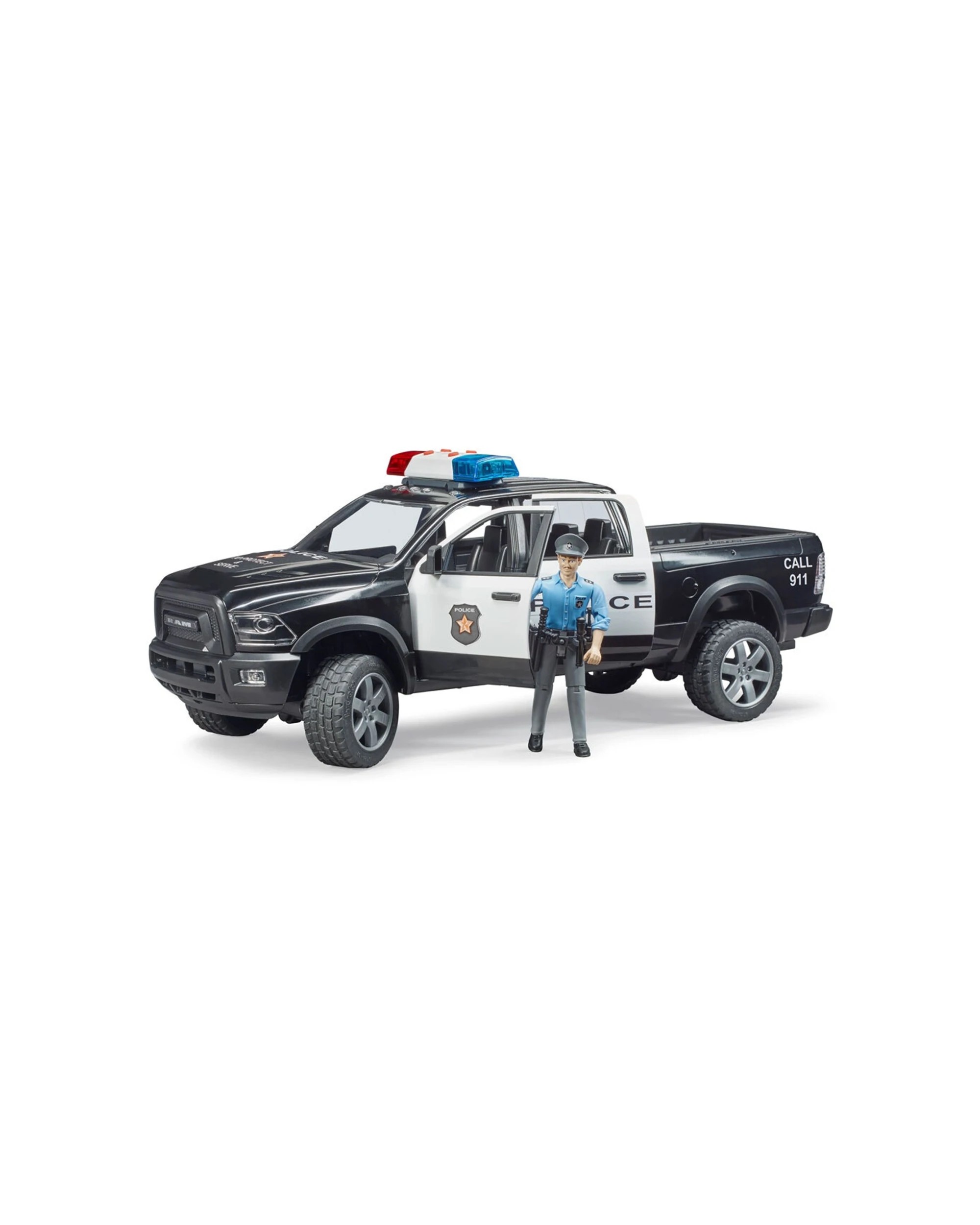 3 Bruder Police Truck Vehicle With Light Sound Policeman Figure Toy 4 Years Plus - Black, 3 of 4