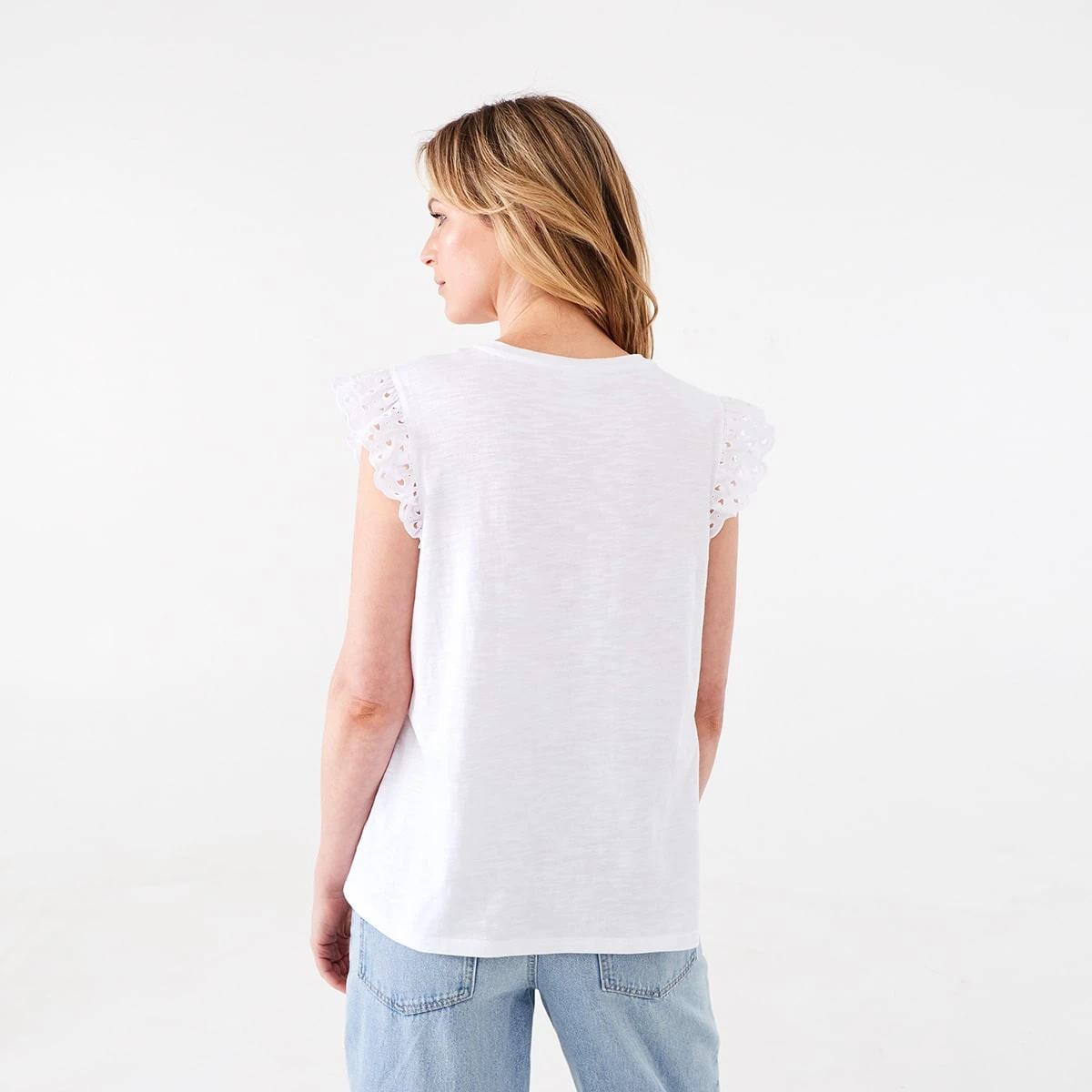 3 Sleeveless Broderie Shoulder Top White, 3 of 6