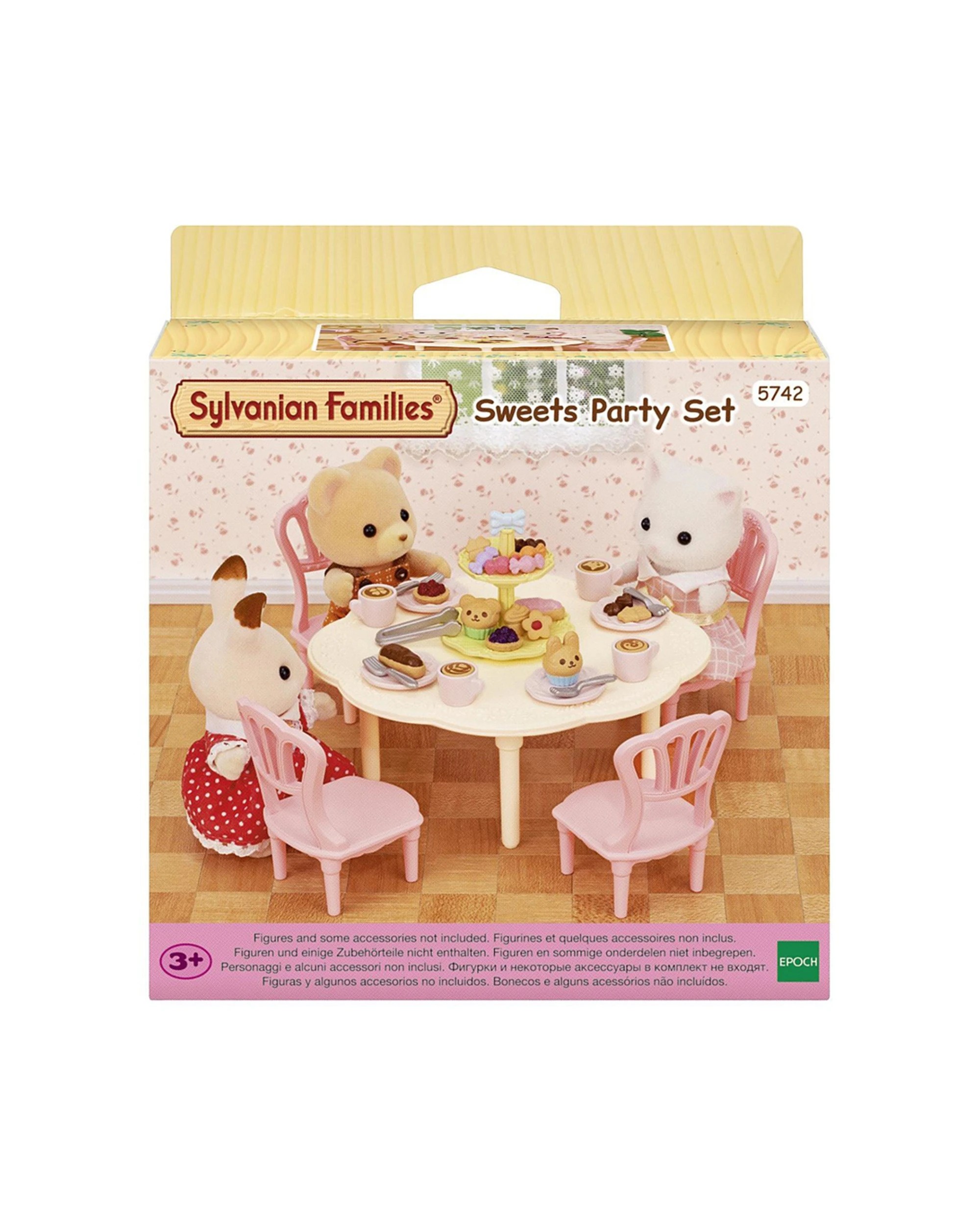 4 Sylvanian Families Sweets Party Table And Chairs Kids Miniature Toy Play Set 3 Plus
 - Multi, 4 of 7