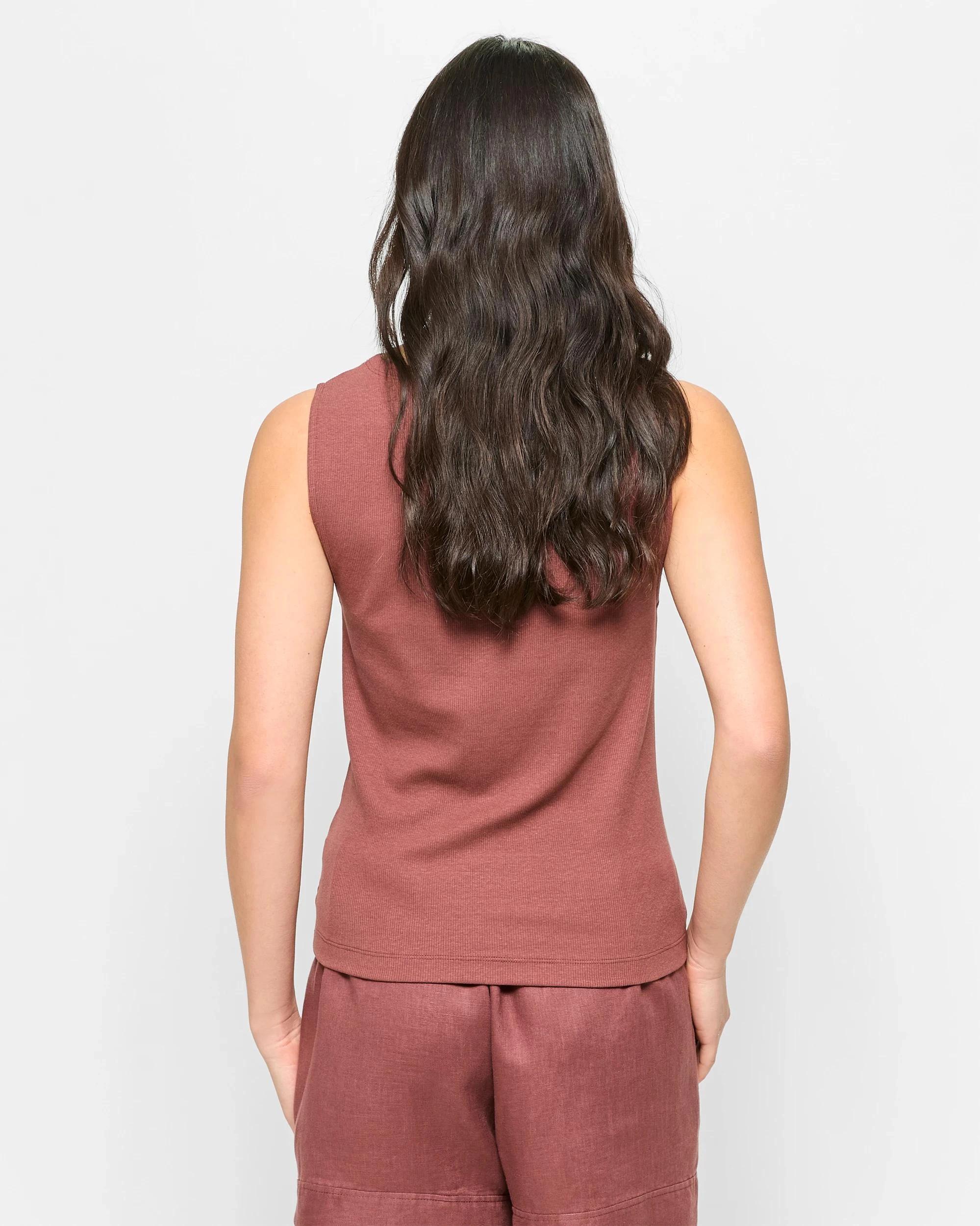 4 Target Soft Touch Boat Neck Rib Tank Top CAROB, 4 of 5