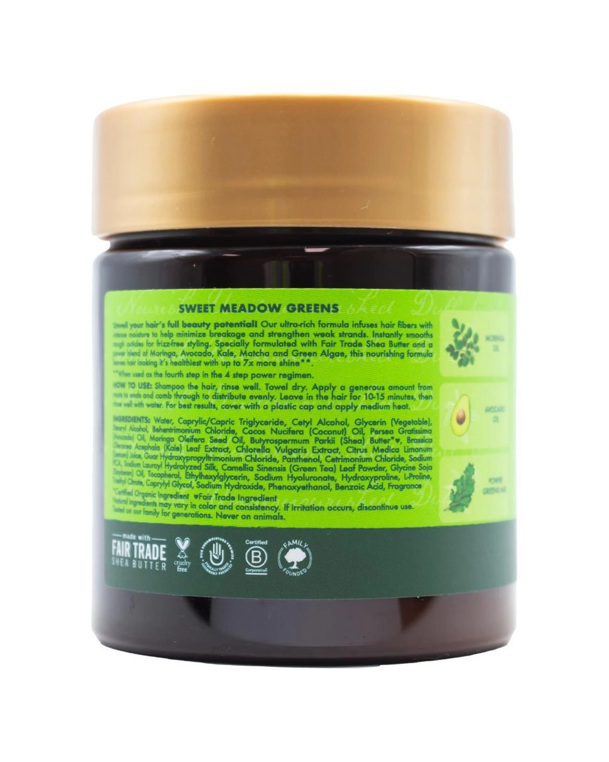 3 Shea Moisture 6PK Power Greens Hair Treatment Moringa And Avocado 237ml - Green, 3 of 4