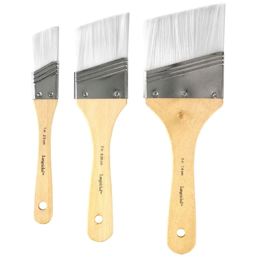 1 Royal & Langnickel Angular Brush Set 3 Pieces White, 1 of 4