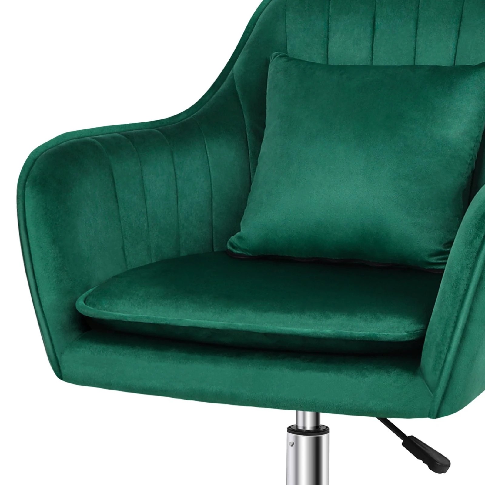 4 Alfordson Velvet Office Chair Computer Swivel Armchair Work Adult Kids - Green, 4 of 10