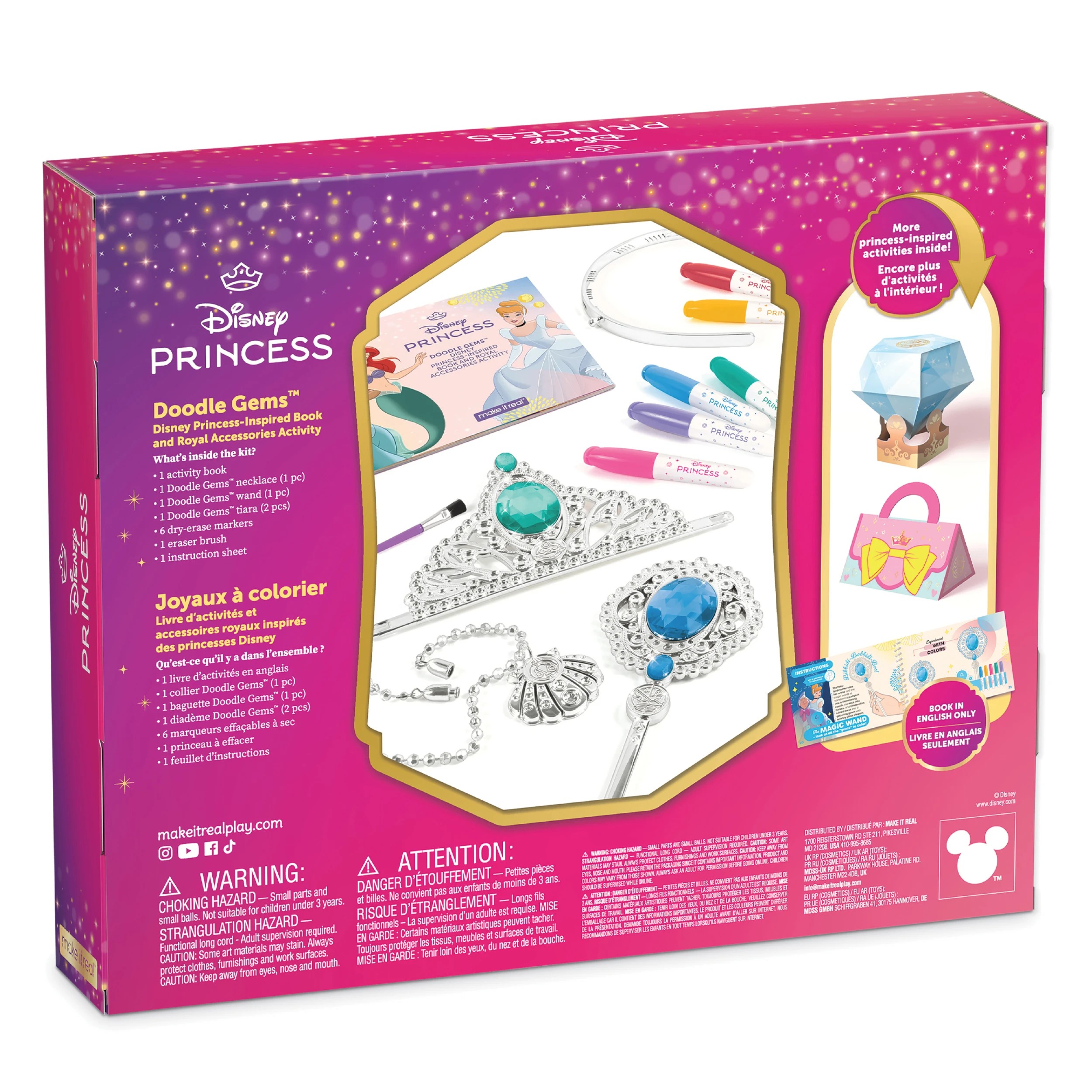 2 Make It Real Doodle Gems Disney Princess Book with Royal Accessories - Multi, 2 of 6