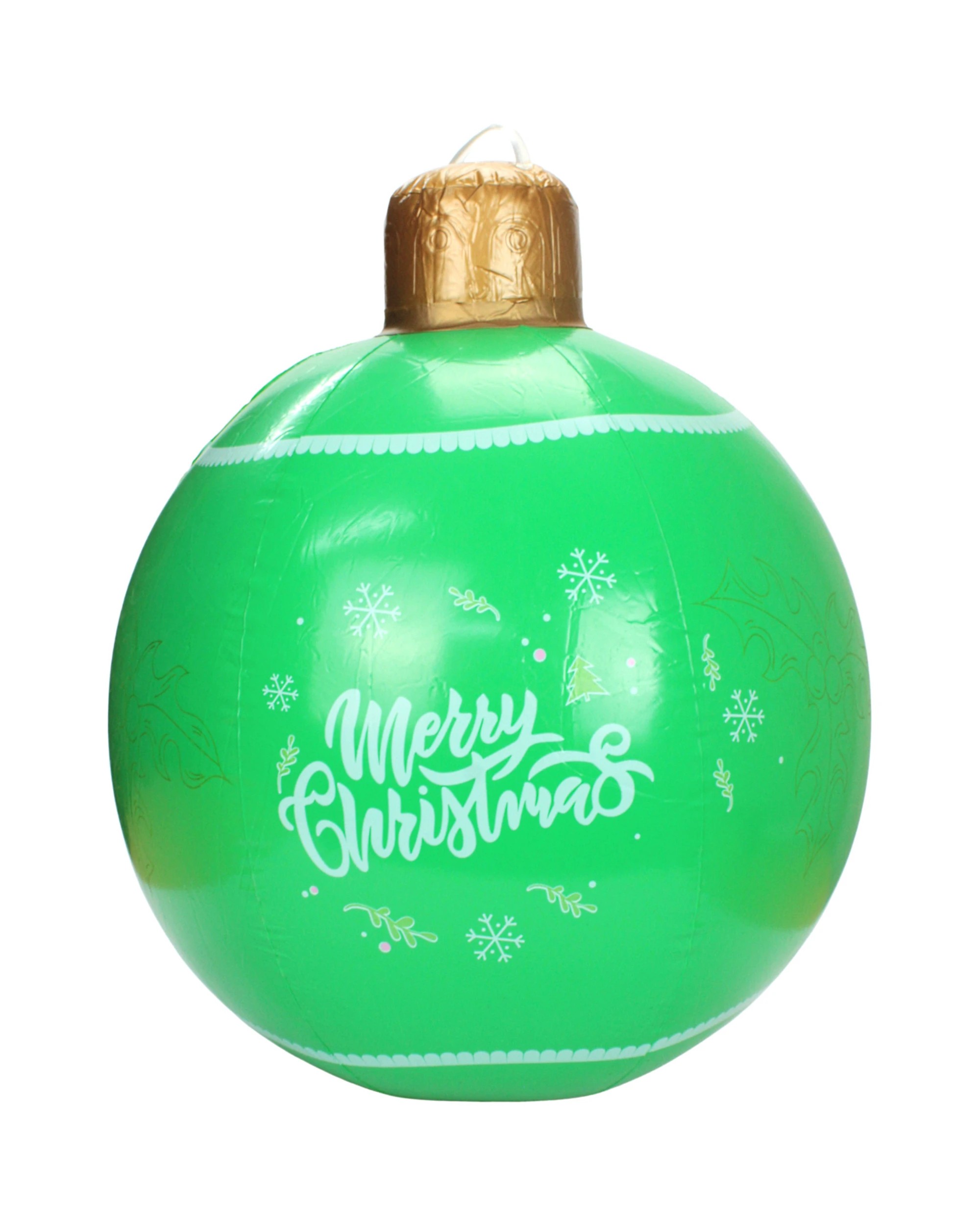 1 Party Maker Inflatable Merry Christmas Bauble 60cm - Green, 1 of 2