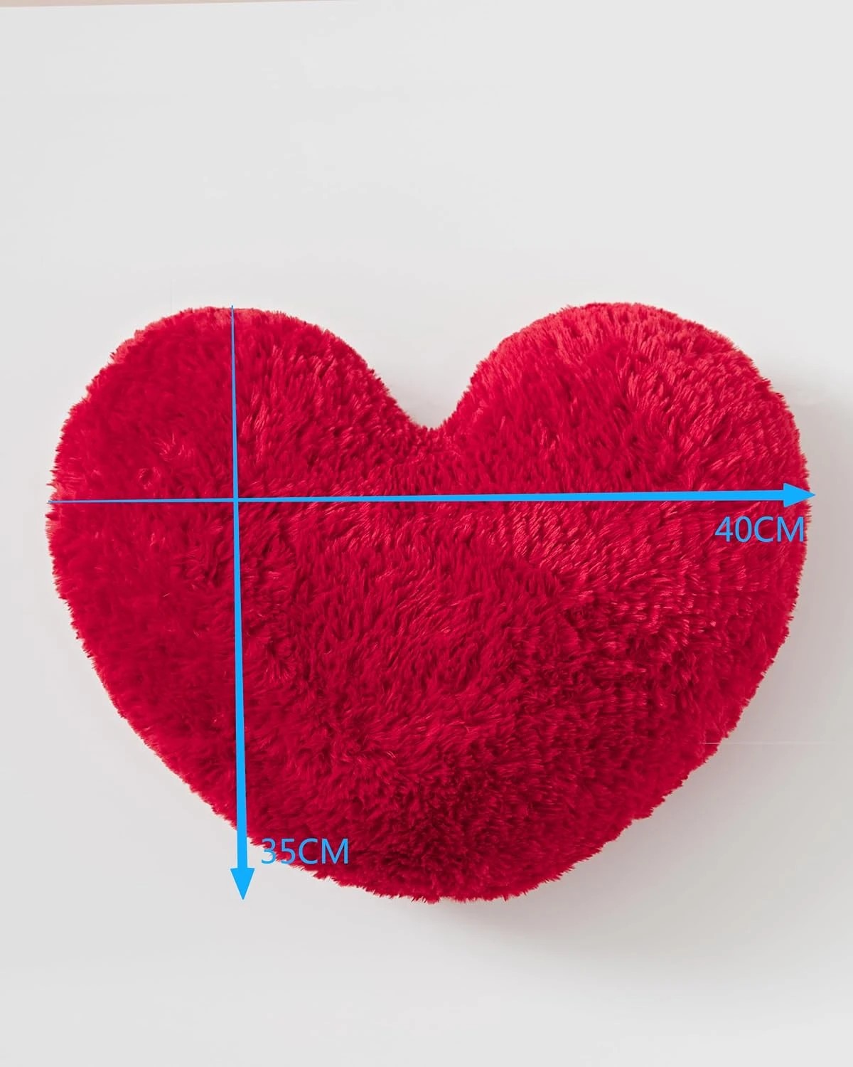 2 Gioia Casa Faux Fur Love Heart Cushion 40x35cm - Red, 2 of 4