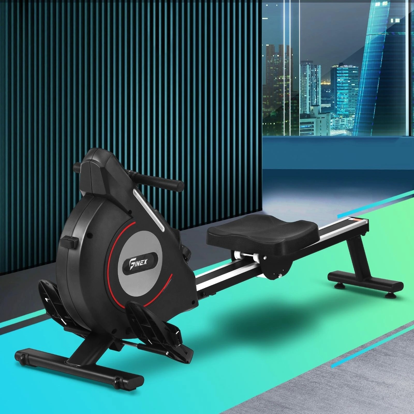 3 Finex Magnetic Rowing Machine Cardio Gym Exercise - Black, 3 of 10