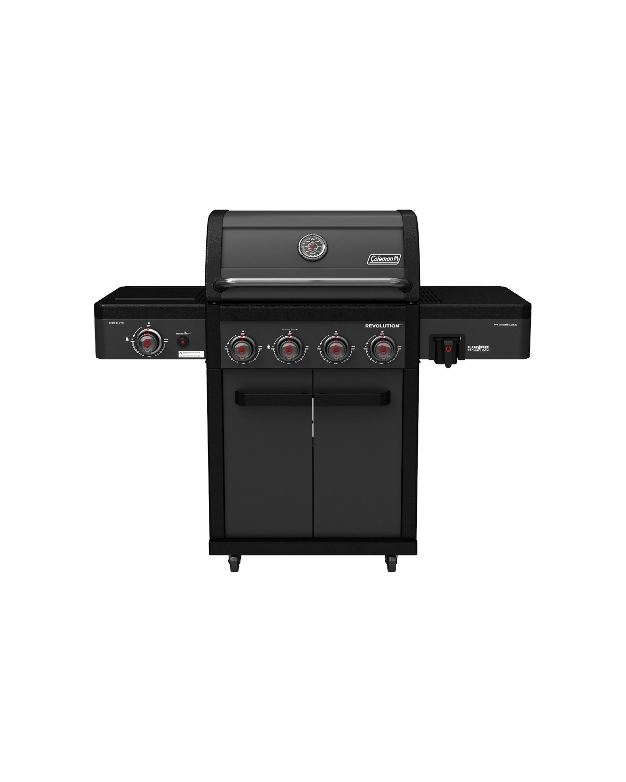 1 Coleman Revolution 4 Burner BBQ With Side Burner Instastart Ignition ULPG Gas - Black, 1 of 9