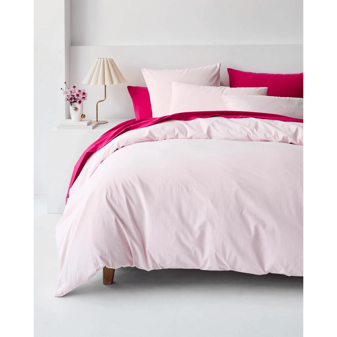 1 Arlo Cotton Stonewash Quilt Cover Set - Pink, 1 of 6