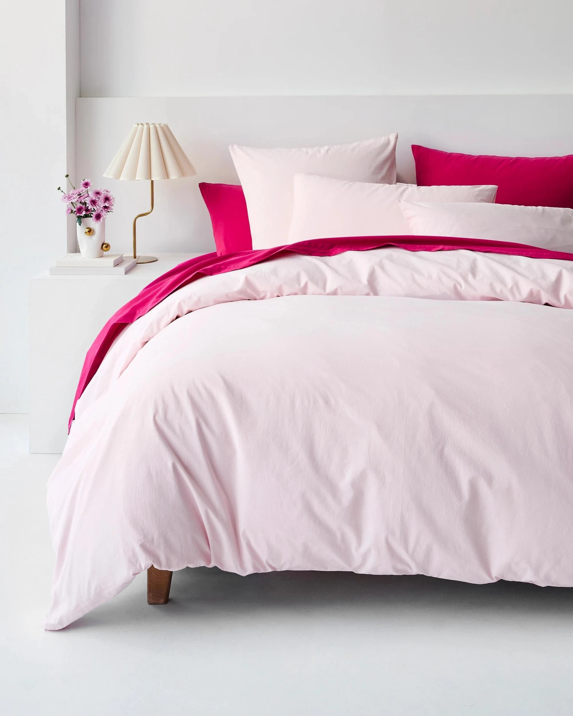 1 Arlo Cotton Stonewash Quilt Cover Set - Double Bed - Pink, 1 of 6