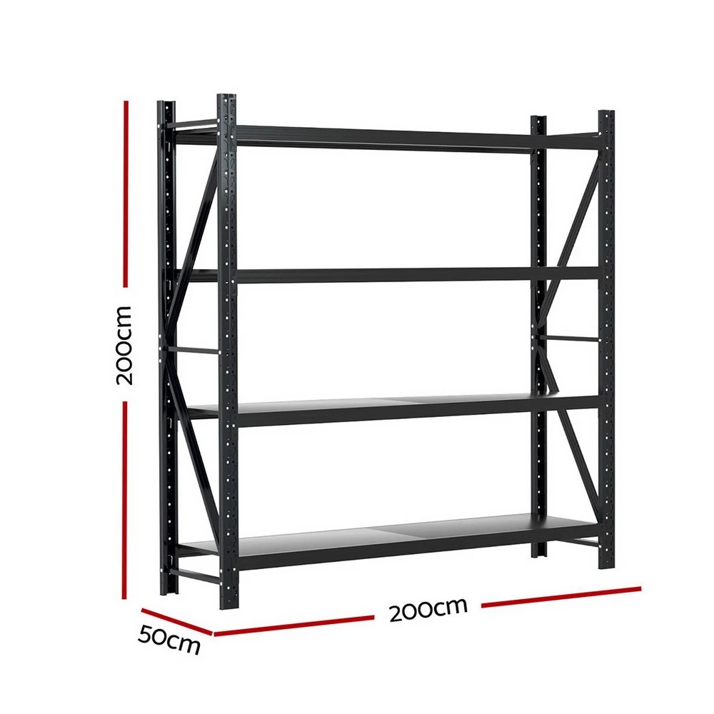 2 Giantz 2Mx2M Warehouse Shelving Garage Rack - Black, 2 of 6