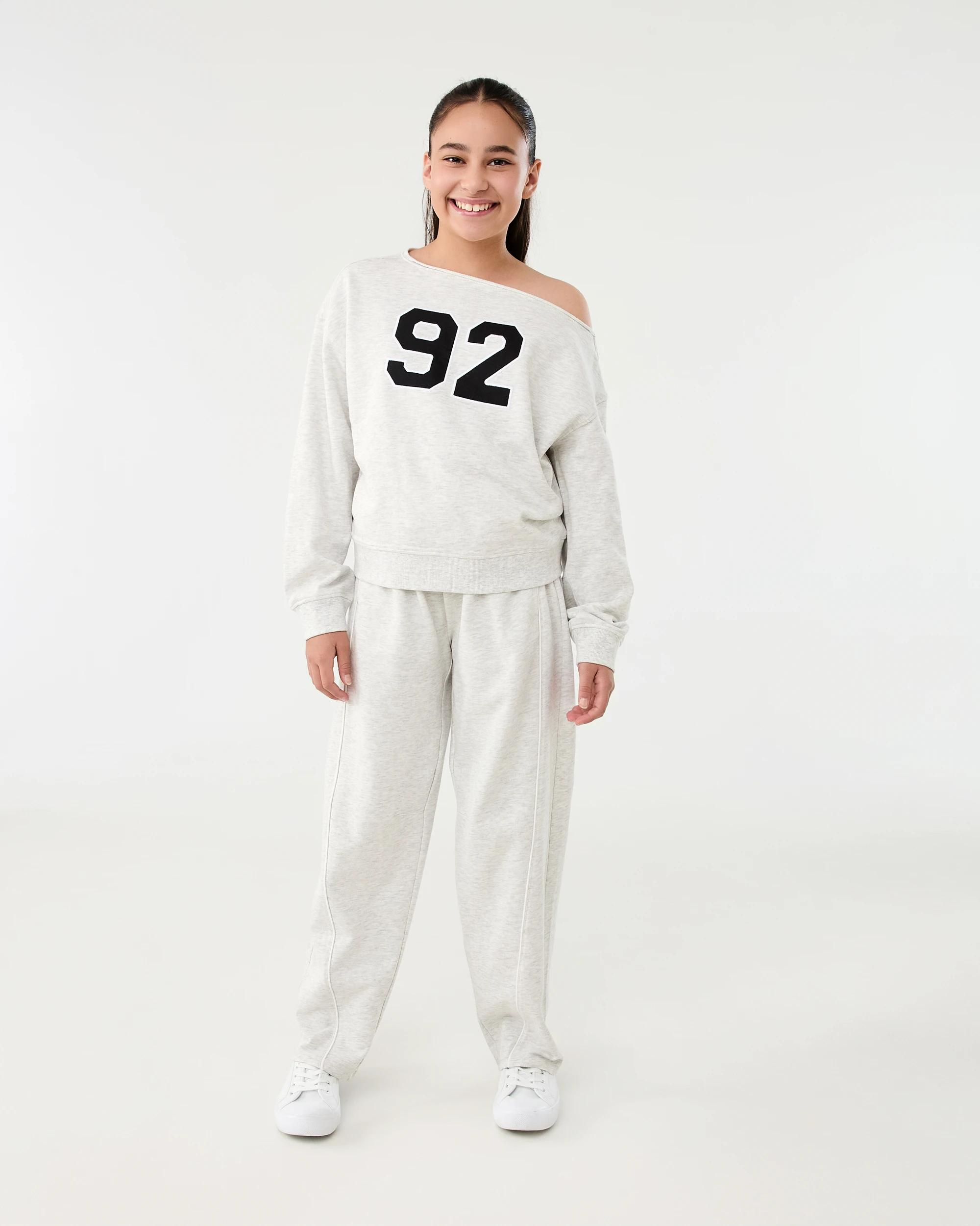 8 Barrel Leg Trackpants Wht Marle, 8 of 8