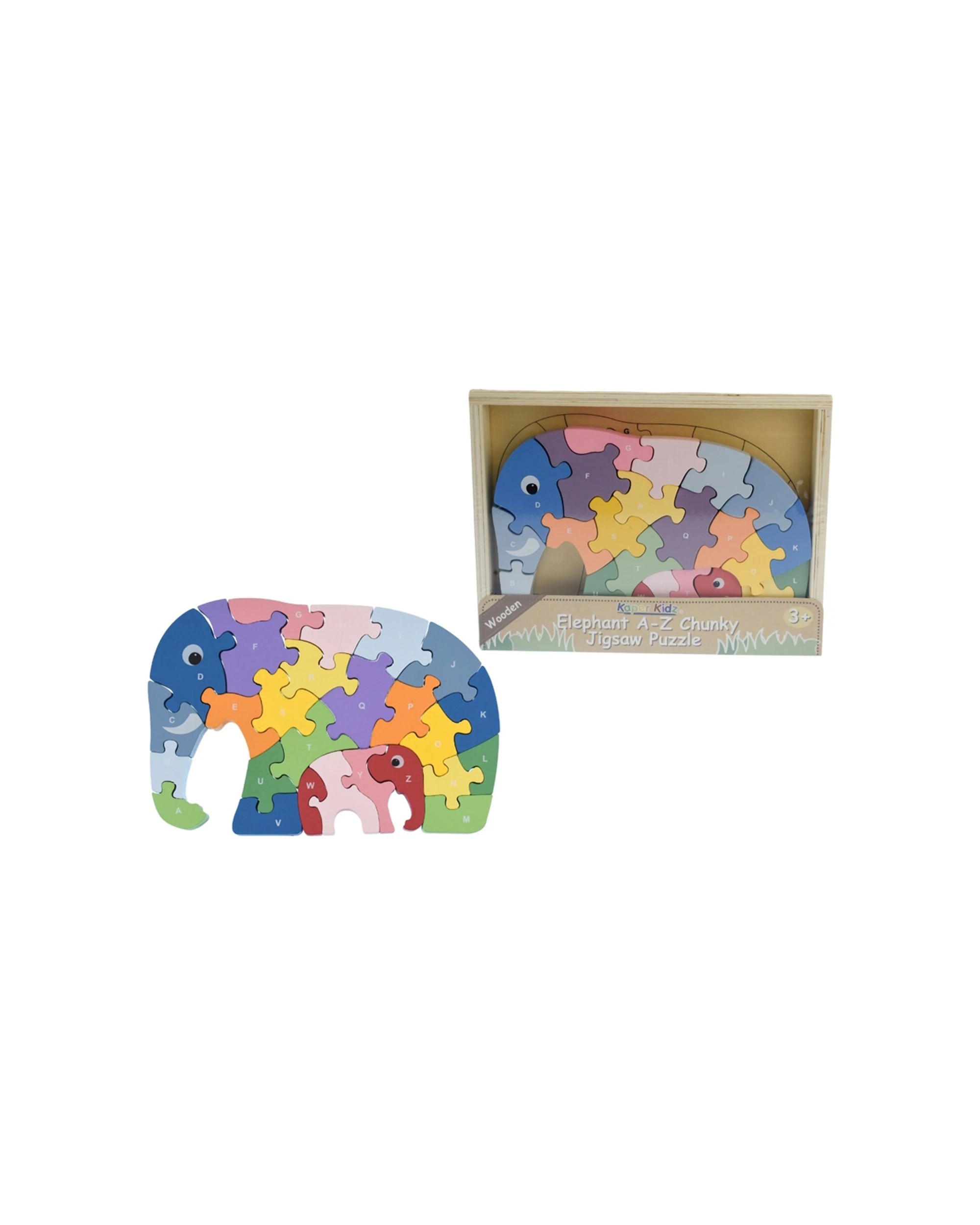 6 Kaper Kidz Koala Elephant Dinosaur A-Z Chunky Jigsaw Puzzle Set - Multi, 6 of 6