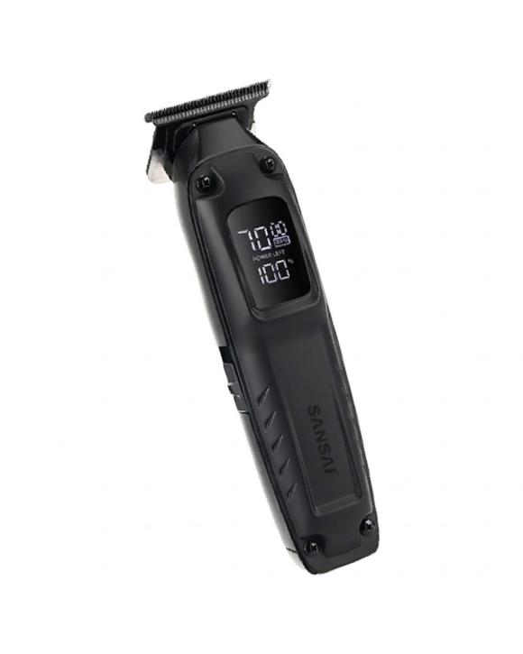 Sansai Cordless Beard Trimmer Ultra Quiet Digital Display 800mAh Battery - Metallic