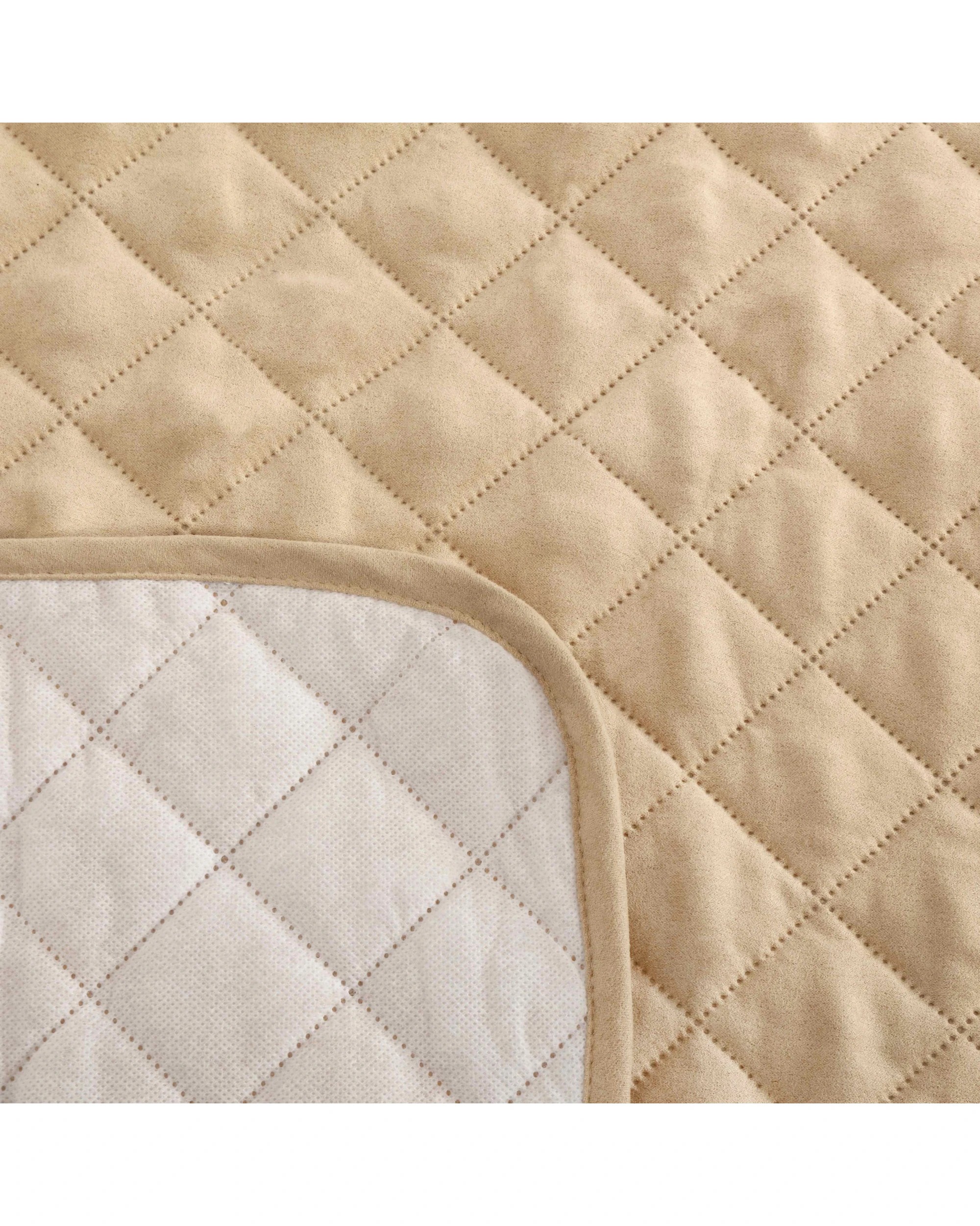 3 Charlie's Cosy Quilted Sofa Protector Cover for Chairs Oat - Cream, 3 of 6