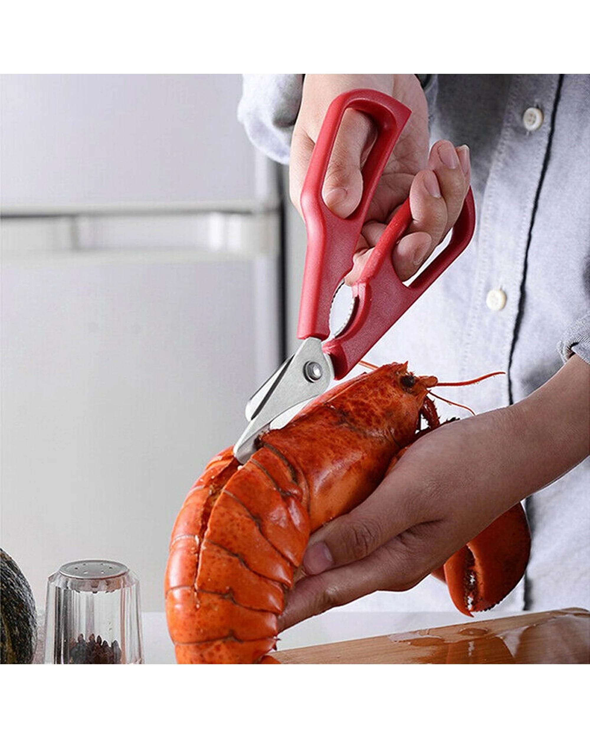 2 Avanti Durable Seafood Shears Stainless Steel With Ergonomic Handles - Red, 2 of 4