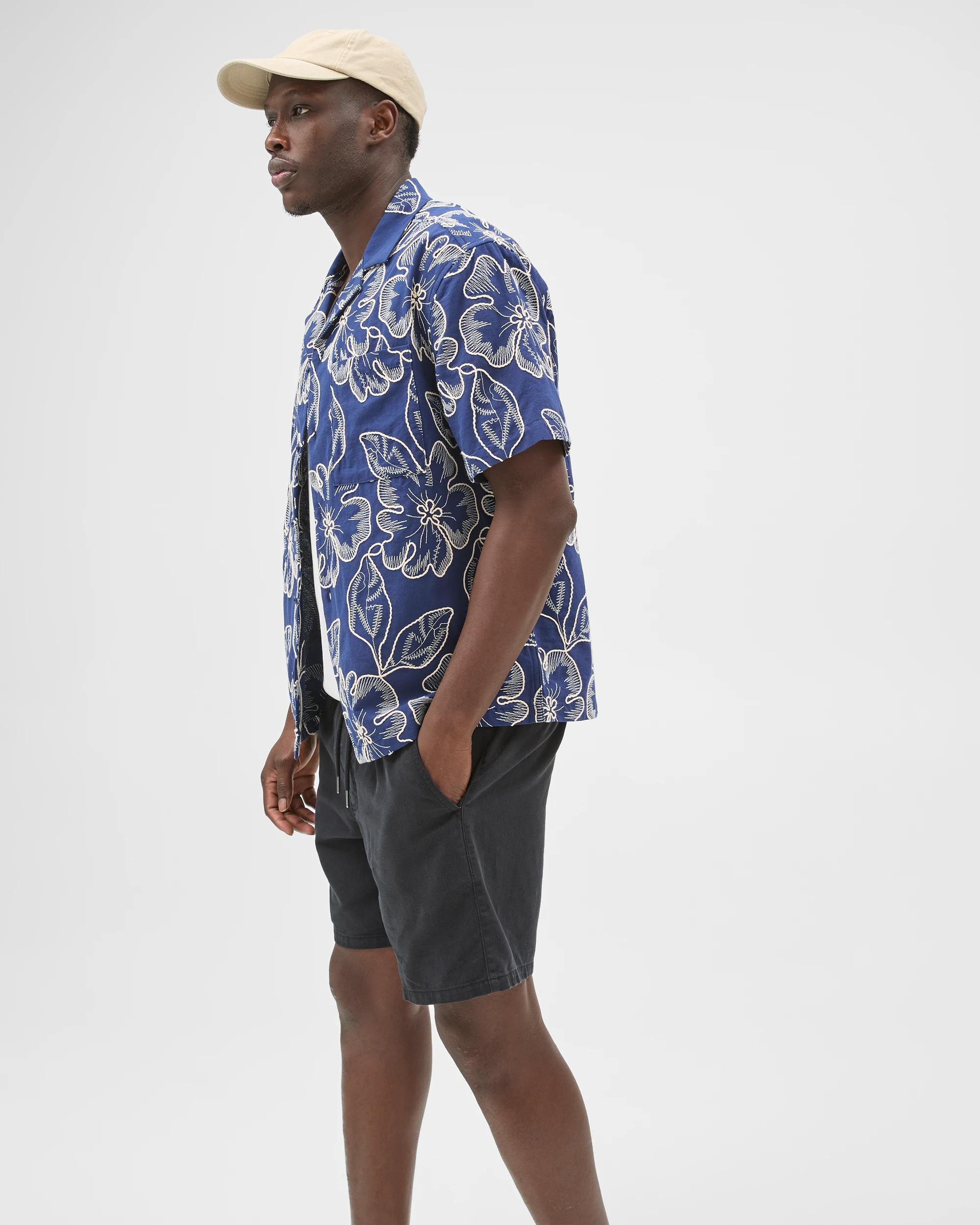 5 Commons Australian Cotton Boxy Fit Embroidered Shirt NAVY, 5 of 7