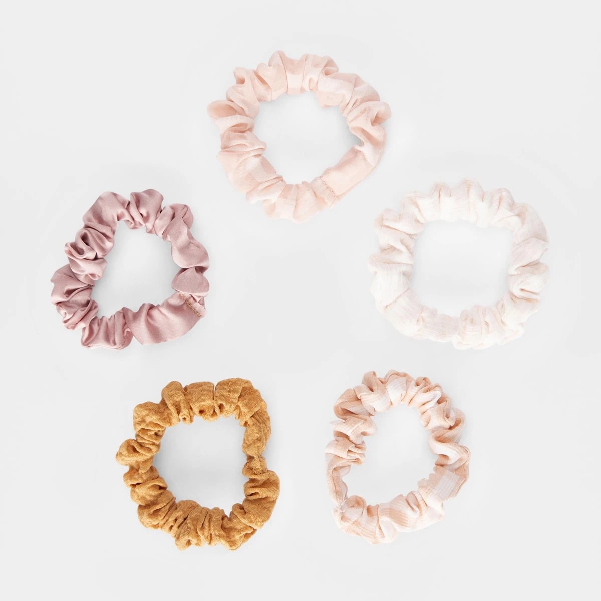 1 5 Pack Mini Hair Scrunchies, 1 of 5