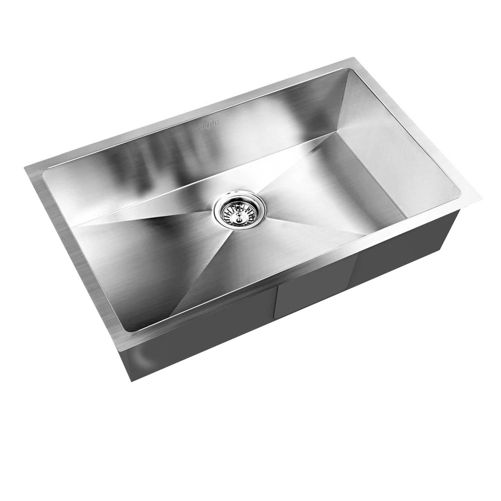 1 Cefito Kitchen Sink 70X45CM Stainless Steel Basin Single Bowl - Natural, 1 of 2