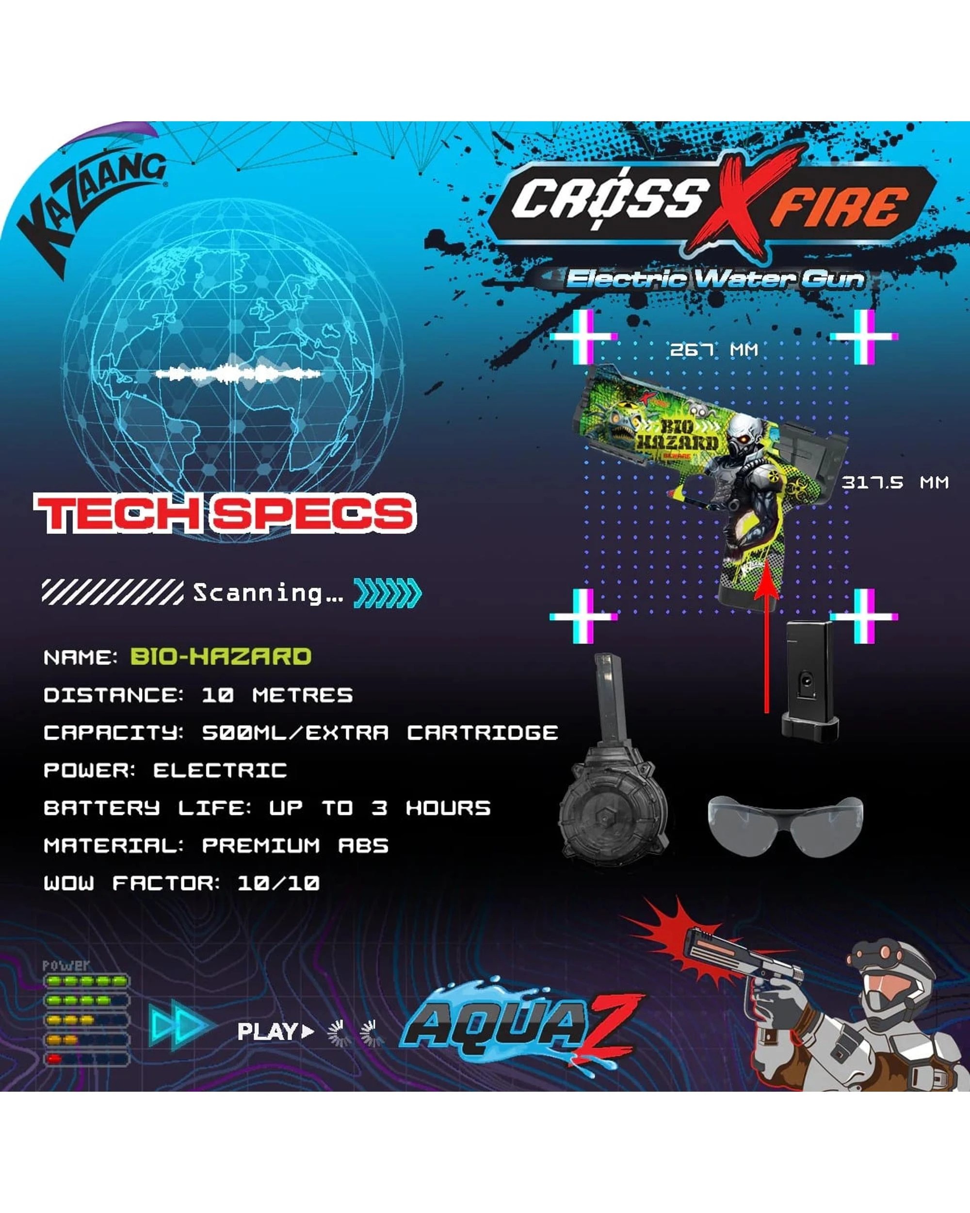 3 CrossXFire Aquaz Biohazard Electric Water Gun, 3 of 6