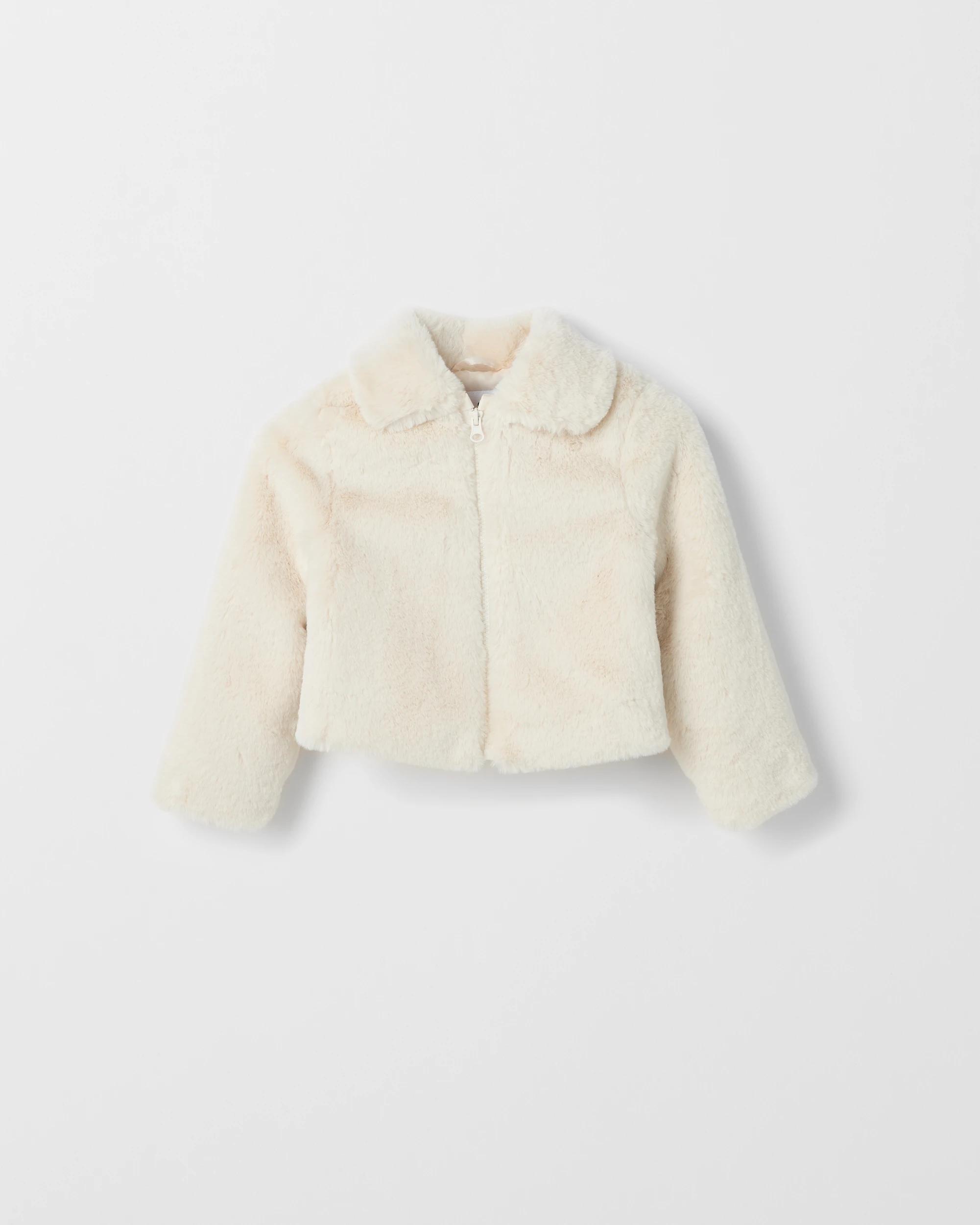 5 Target Kids Faux Fur Swing Jacket CREAM, 5 of 6