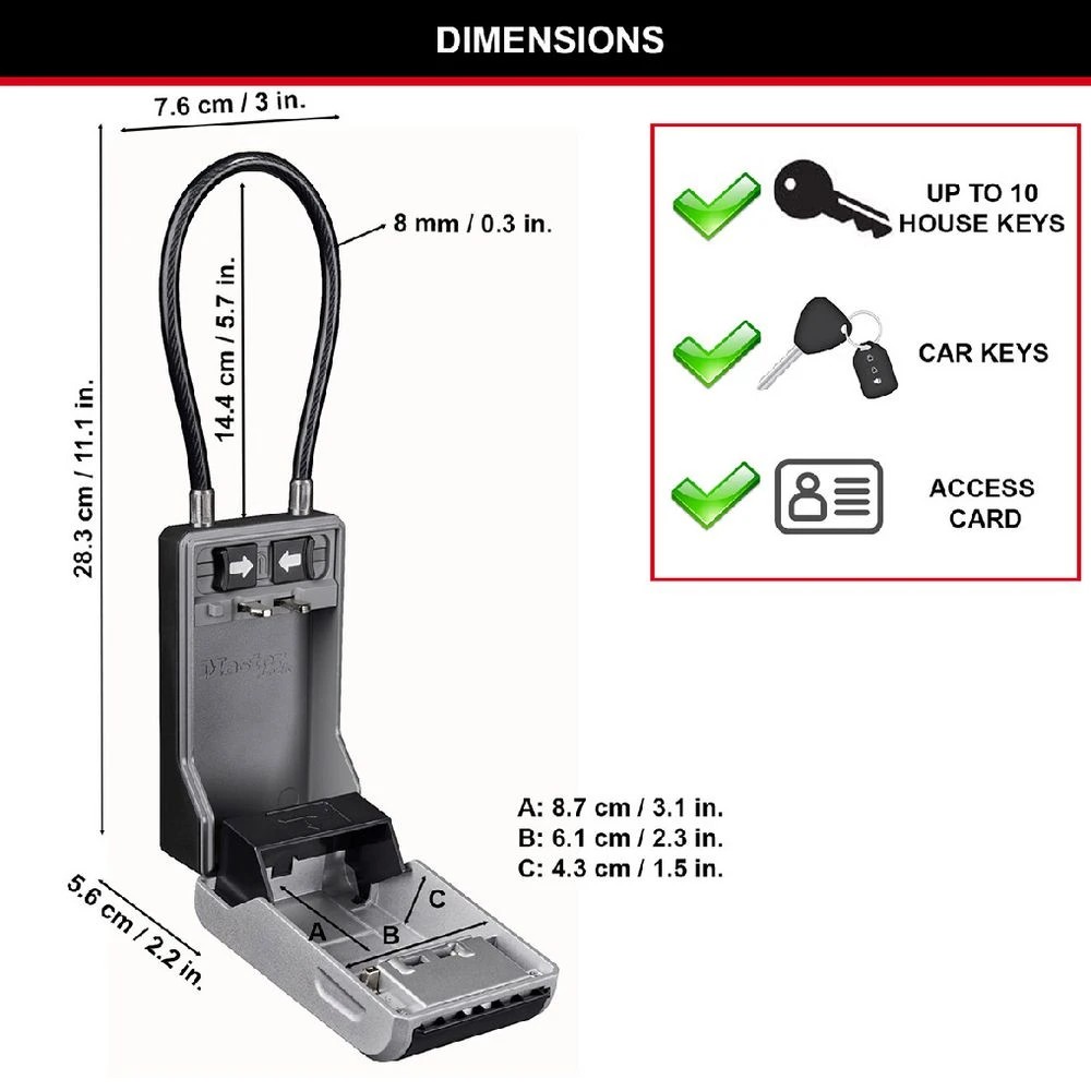 2 Master Lock Next Gen Cable Key Safe, 2 of 10