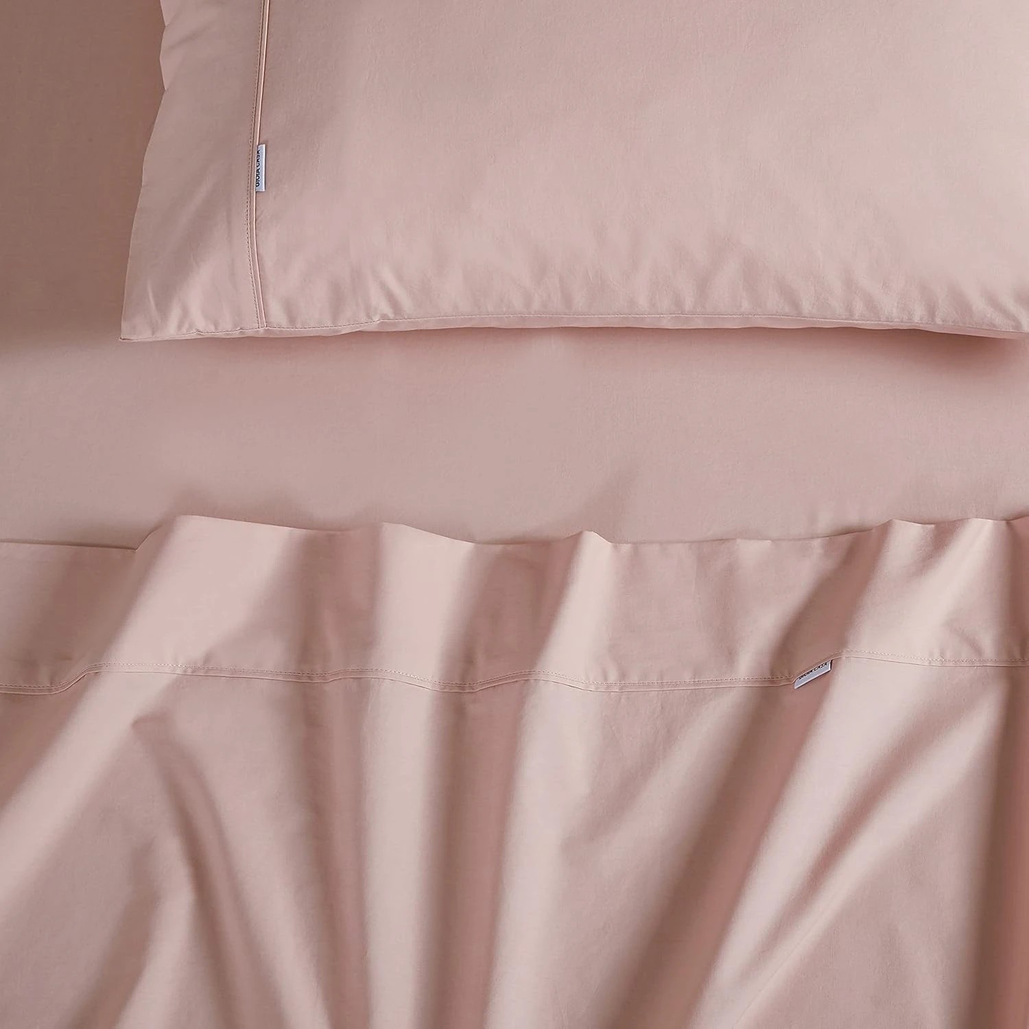 3 Gioia Casa Vintage Washed Cotton Sheet Set Soft Breathable - Single Bed - Pink, 3 of 4