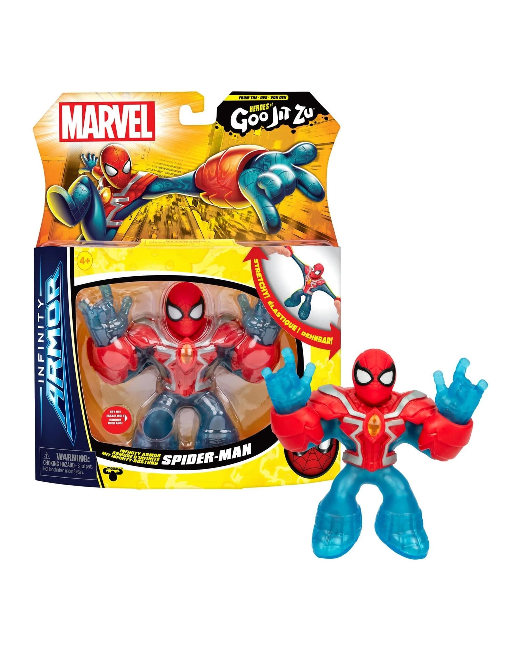 1 Heroes of Goo-Jit-Zu Marvel Series 11 Infinity Armor Spider-Man Hero Pack, 1 of 6