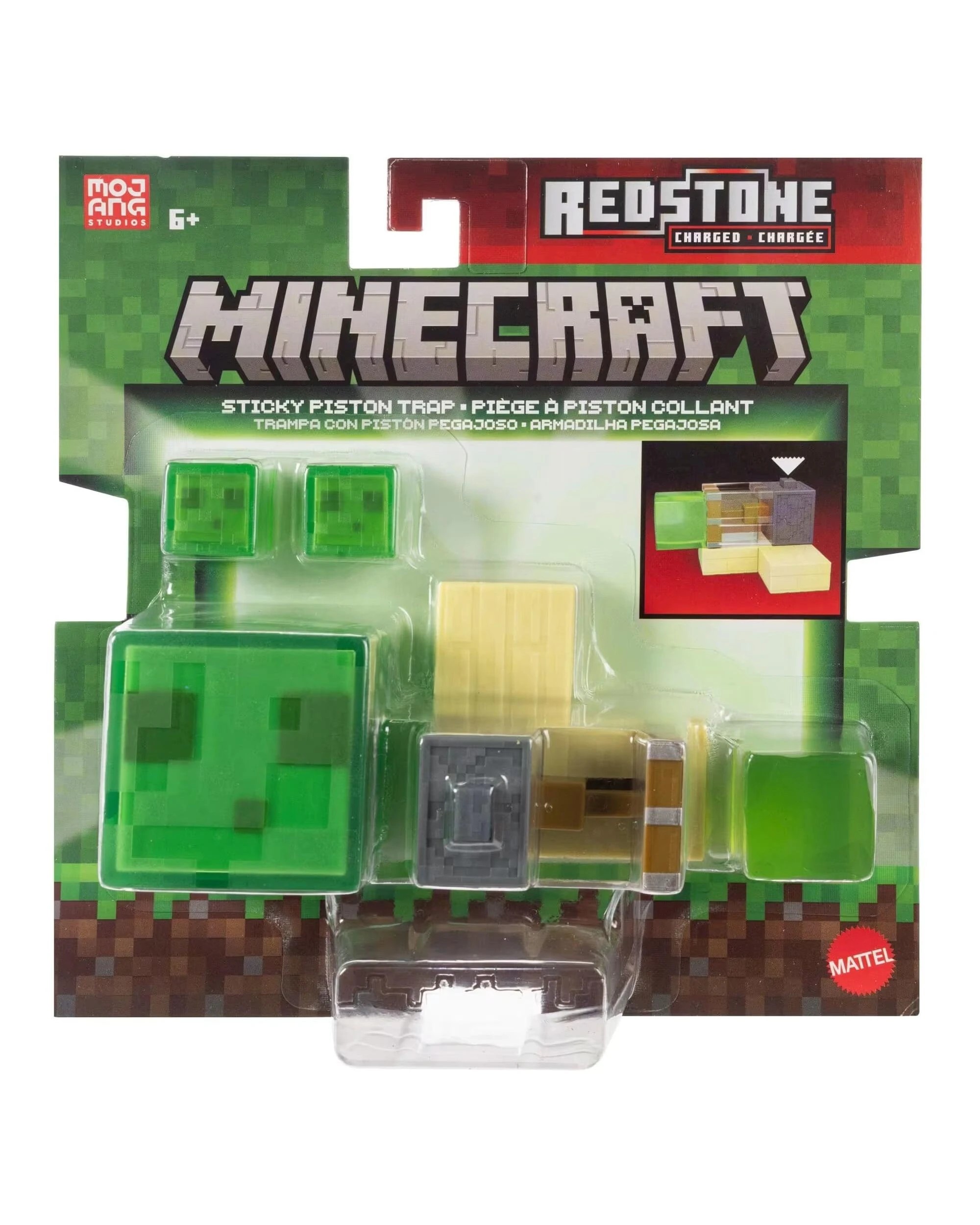 1 Minecraft Redstone Charged Sticky Piston Trap, 1 of 6