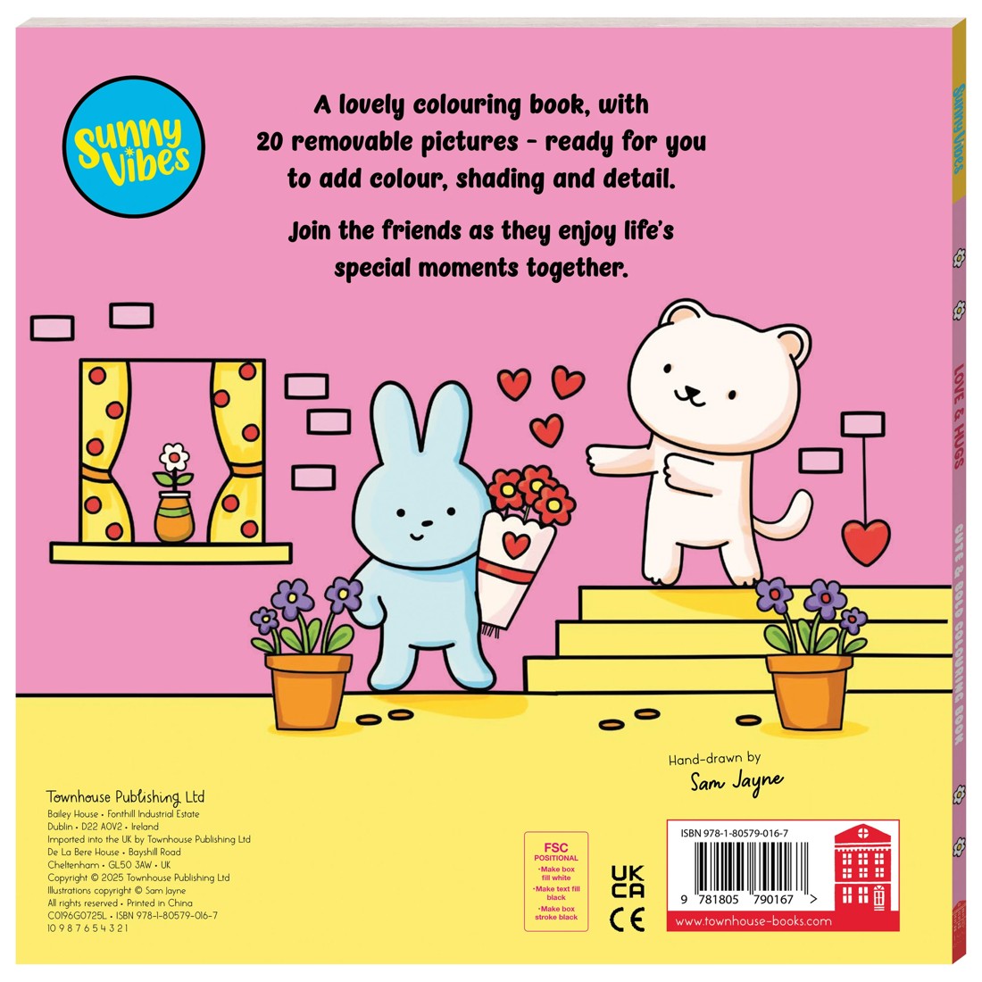 2 Sunny Vibes Love and Hugs Cute and Bold Colouring Book, 2 of 4