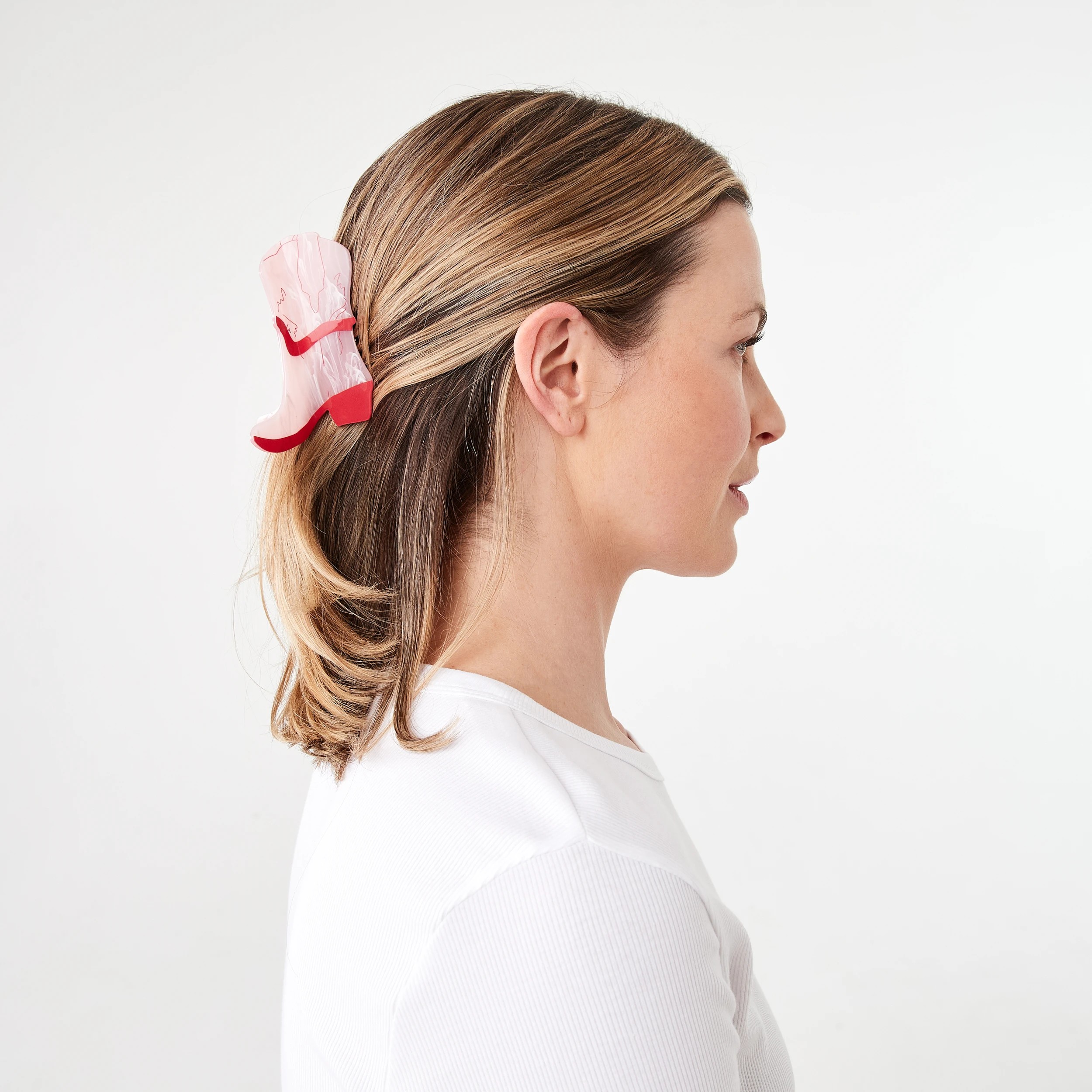 4 Pink Cowboy Boot Claw Hair Clip, 4 of 5