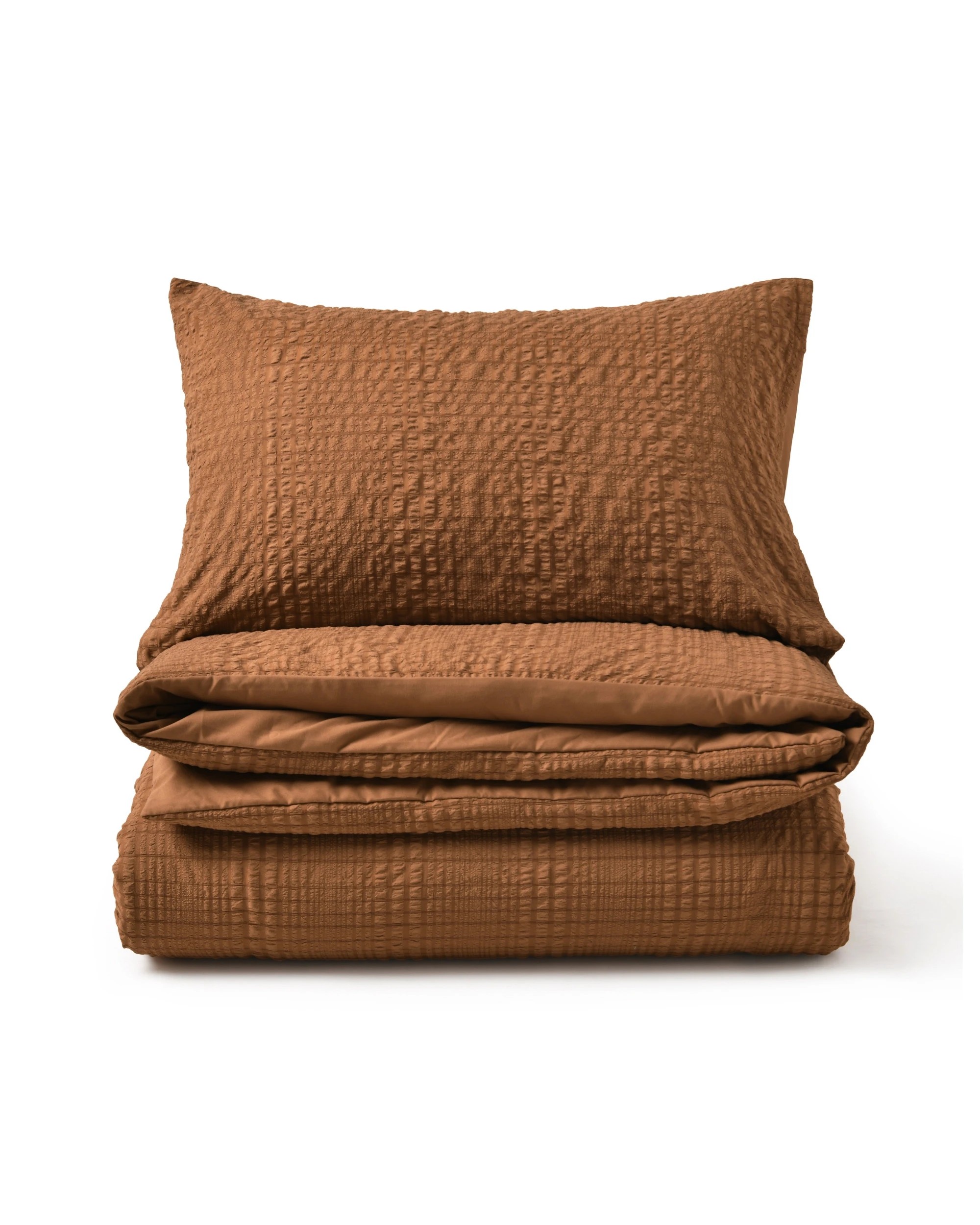 2 Dreamaker Ellis Seersucker Quilt Cover Set - Single Bed - Rust, 2 of 7