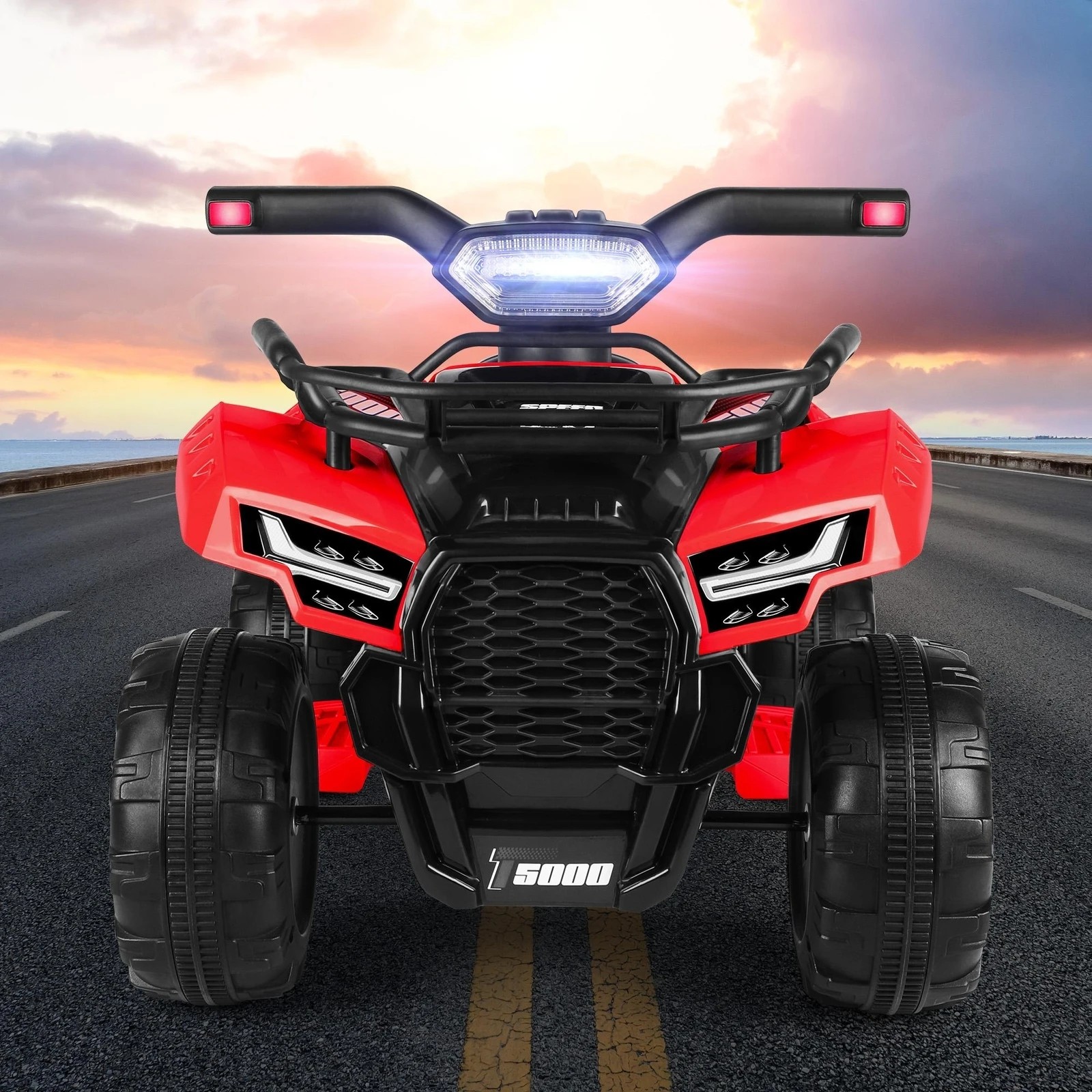 4 Alfordson Kids Ride On Car Electric ATV Toy 25W Motor W/ USB MP3 LED Lights - Red, 4 of 10