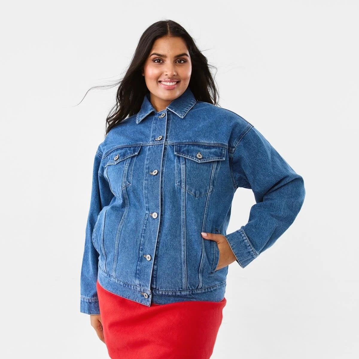 4 Oversized Denim Jacket Mid Wash, 4 of 10