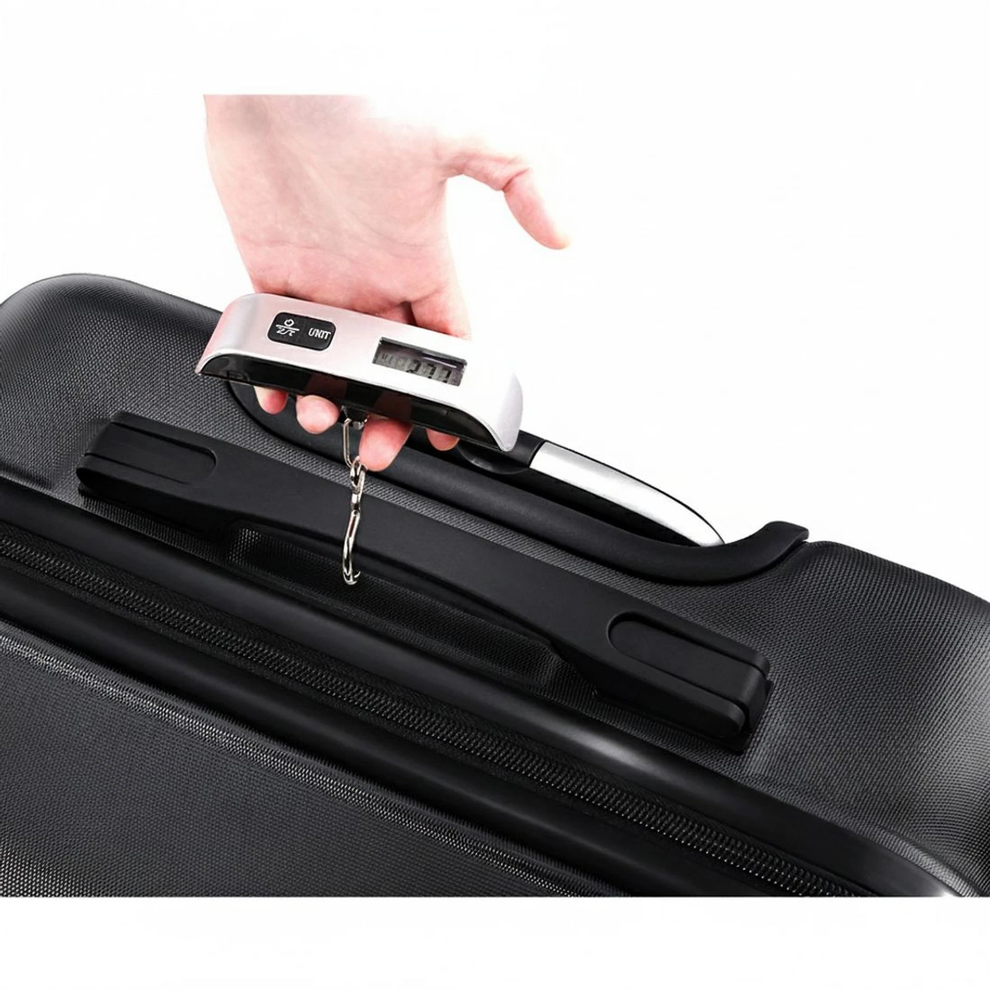 8 Wanderlite 20" 55cm Luggage Trolley Travel Suitcase Set Hard Case Lightweight Strap - Black, 8 of 8