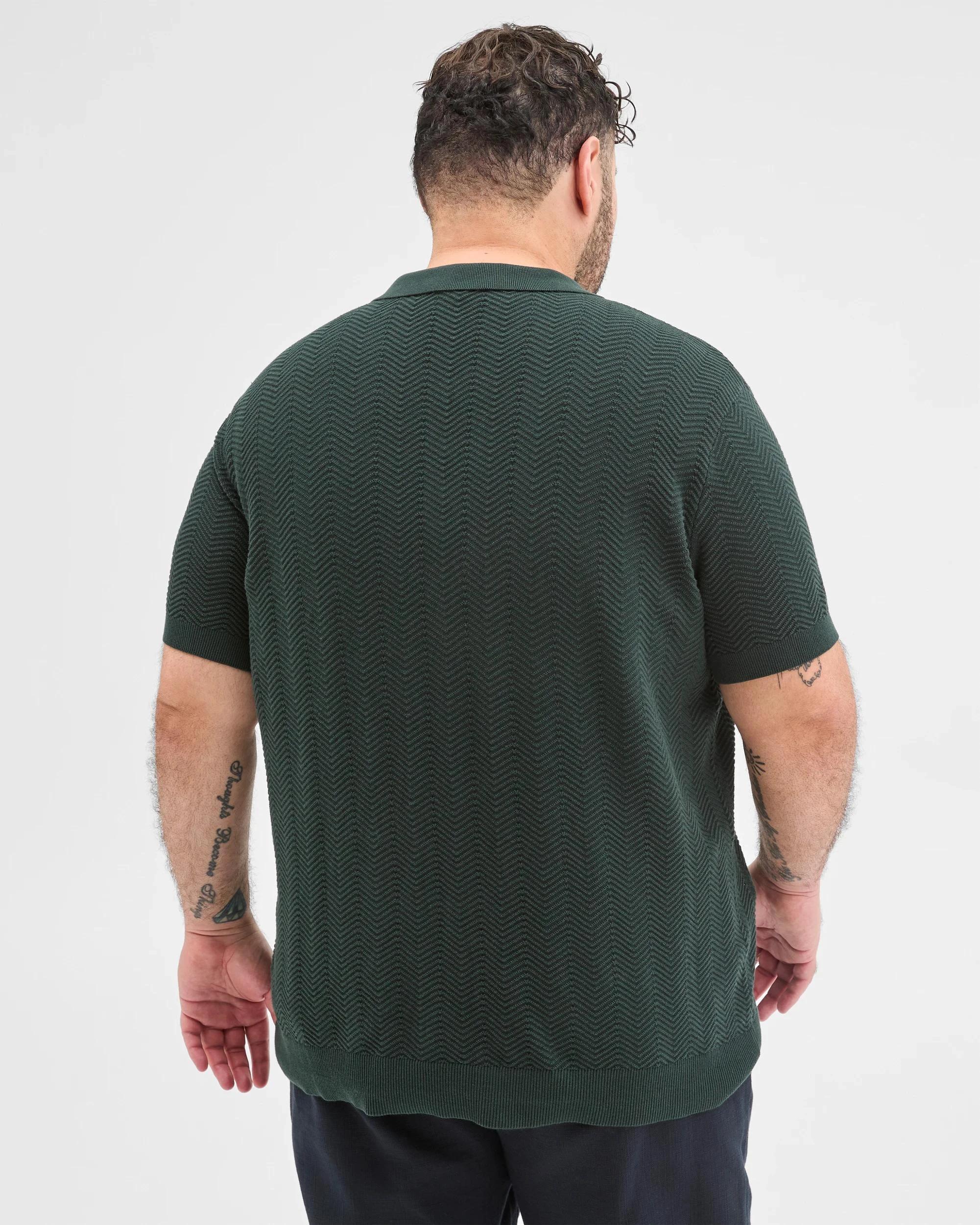 6 Target Plus Size Australian Cotton Blend Textured Polo Top DARK GREEN, 6 of 6