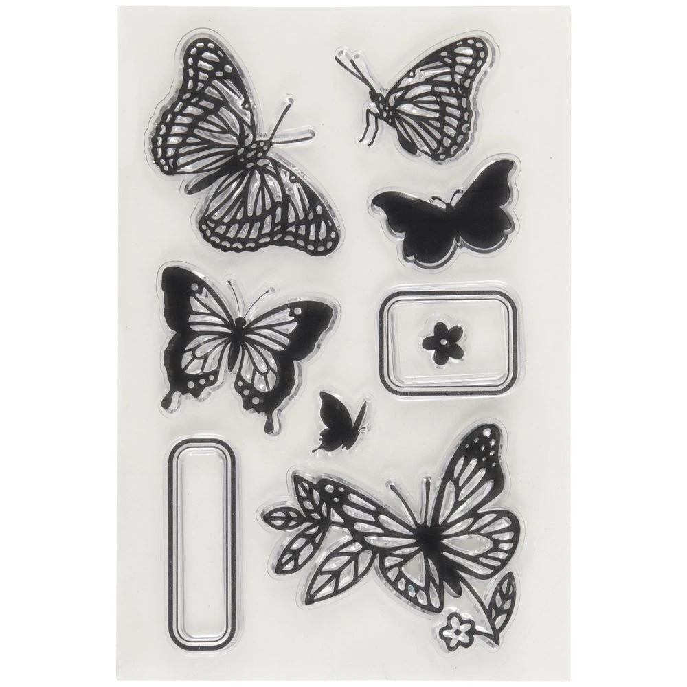 2 Born Clear Acrylic Sheet Stamps Butterfly 105 x 155 mm, 2 of 2