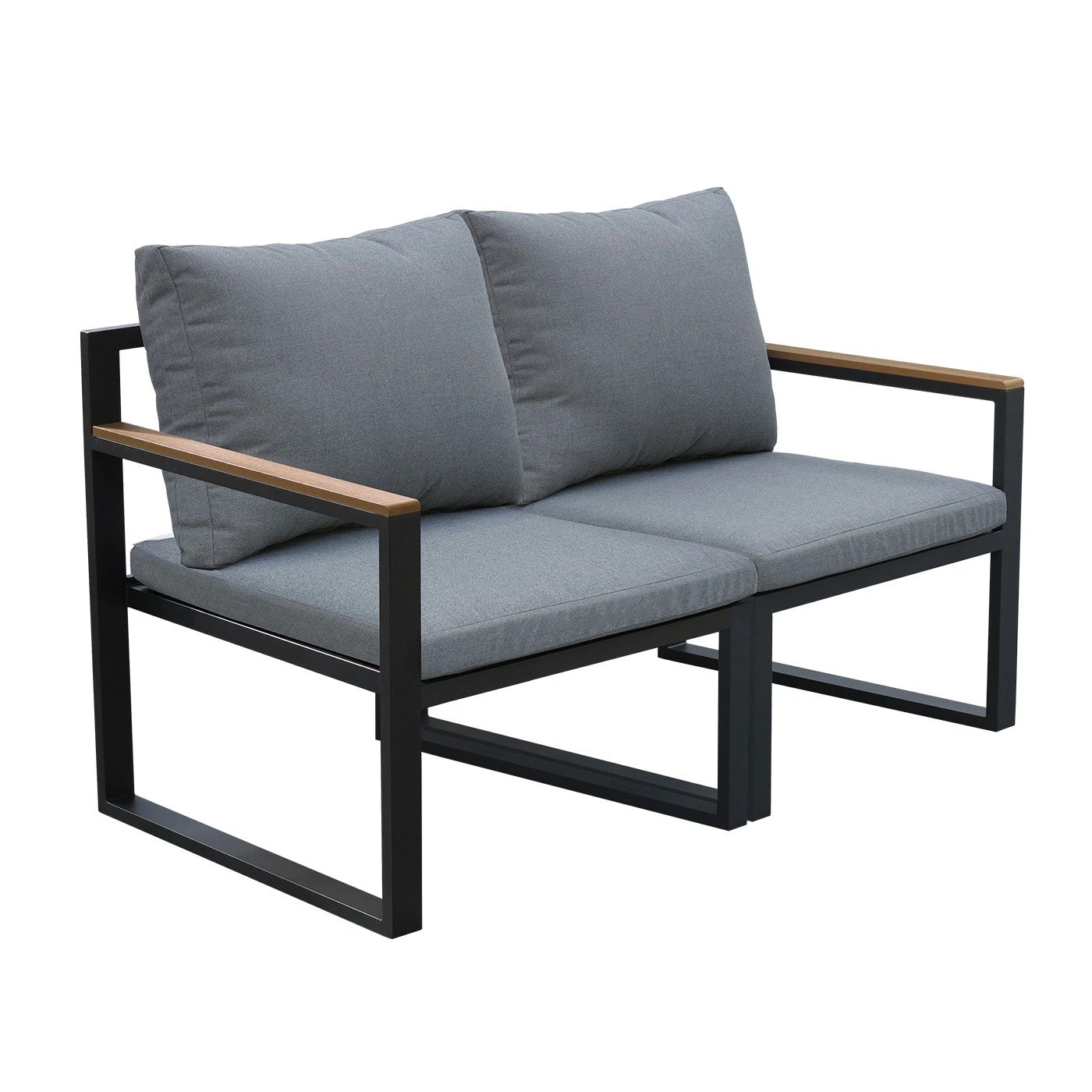 2 Moda Living Sunbury 5-Piece Outdoor Armchair Sofa Set with Stools and Table - Charcoal, 2 of 9