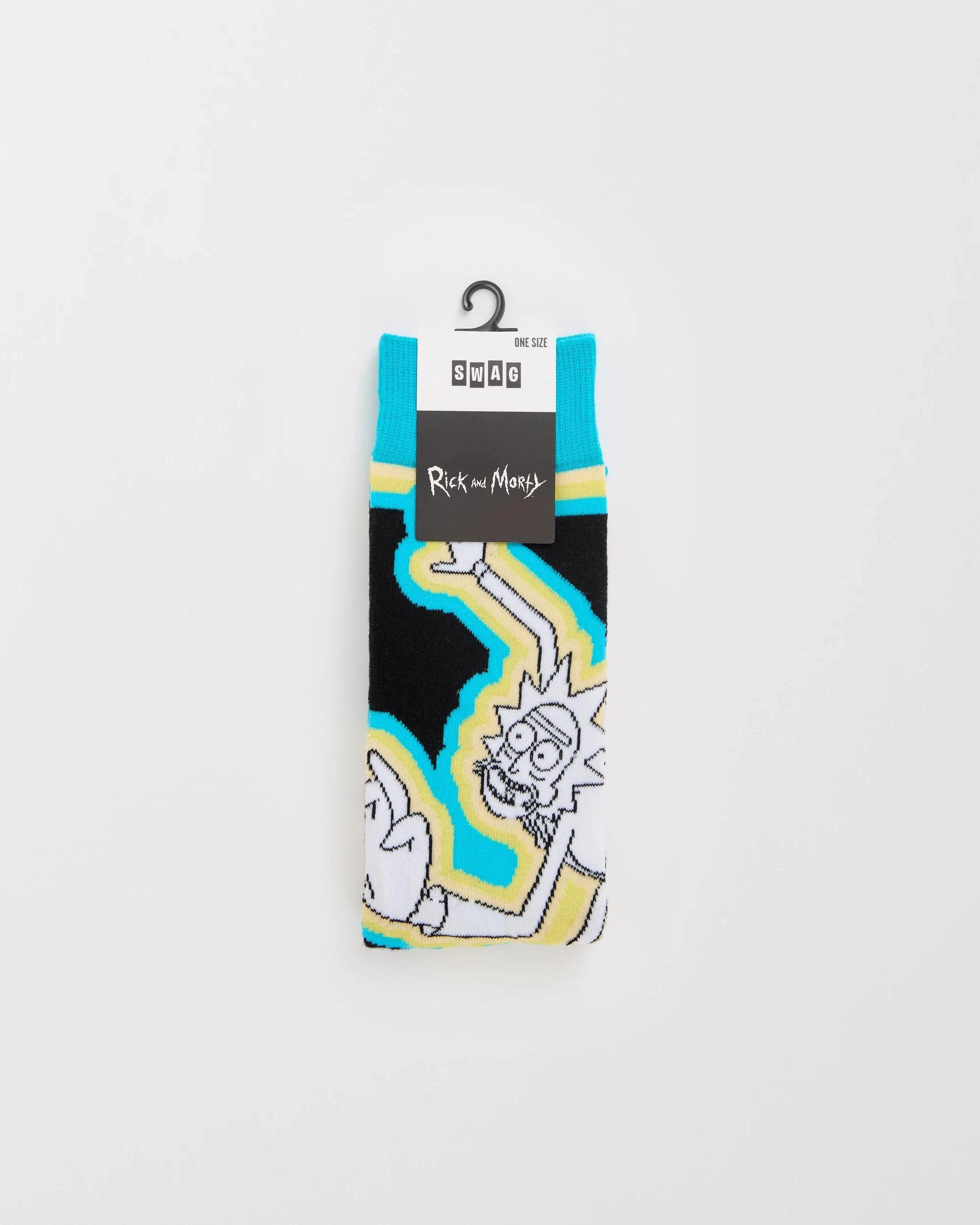 2 Swag Rick & Morty Crew Socks BLACK, 2 of 3